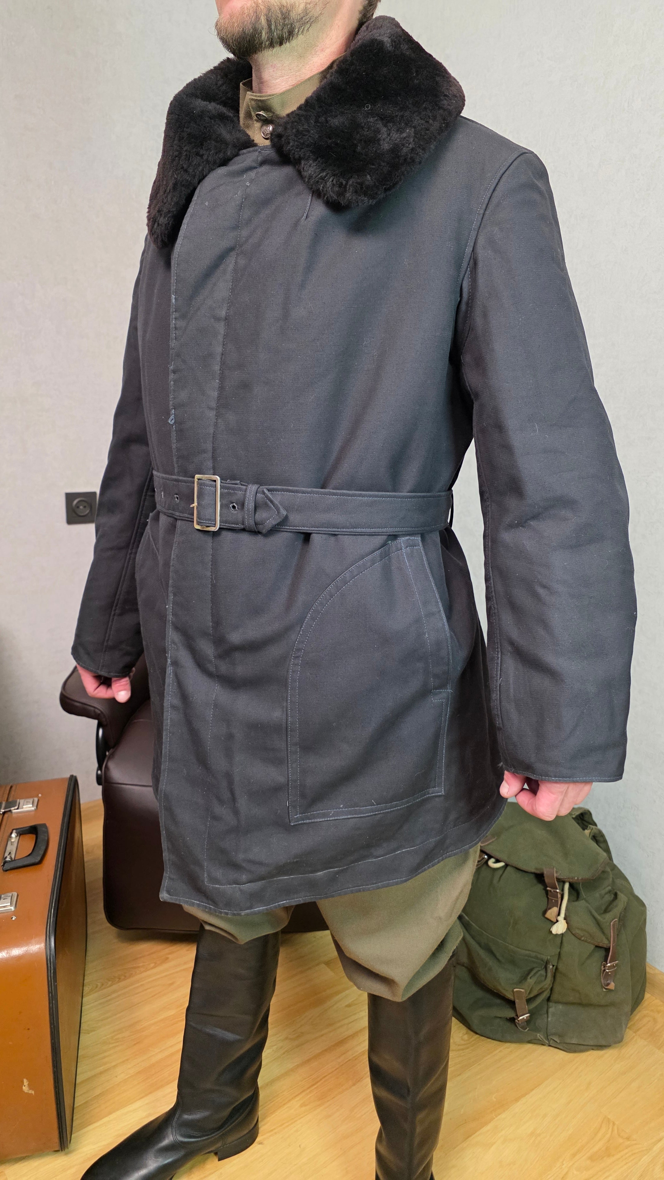 Vintage Soviet Air Force Winter Technical Jacket USSR Cold Weather Bushlat