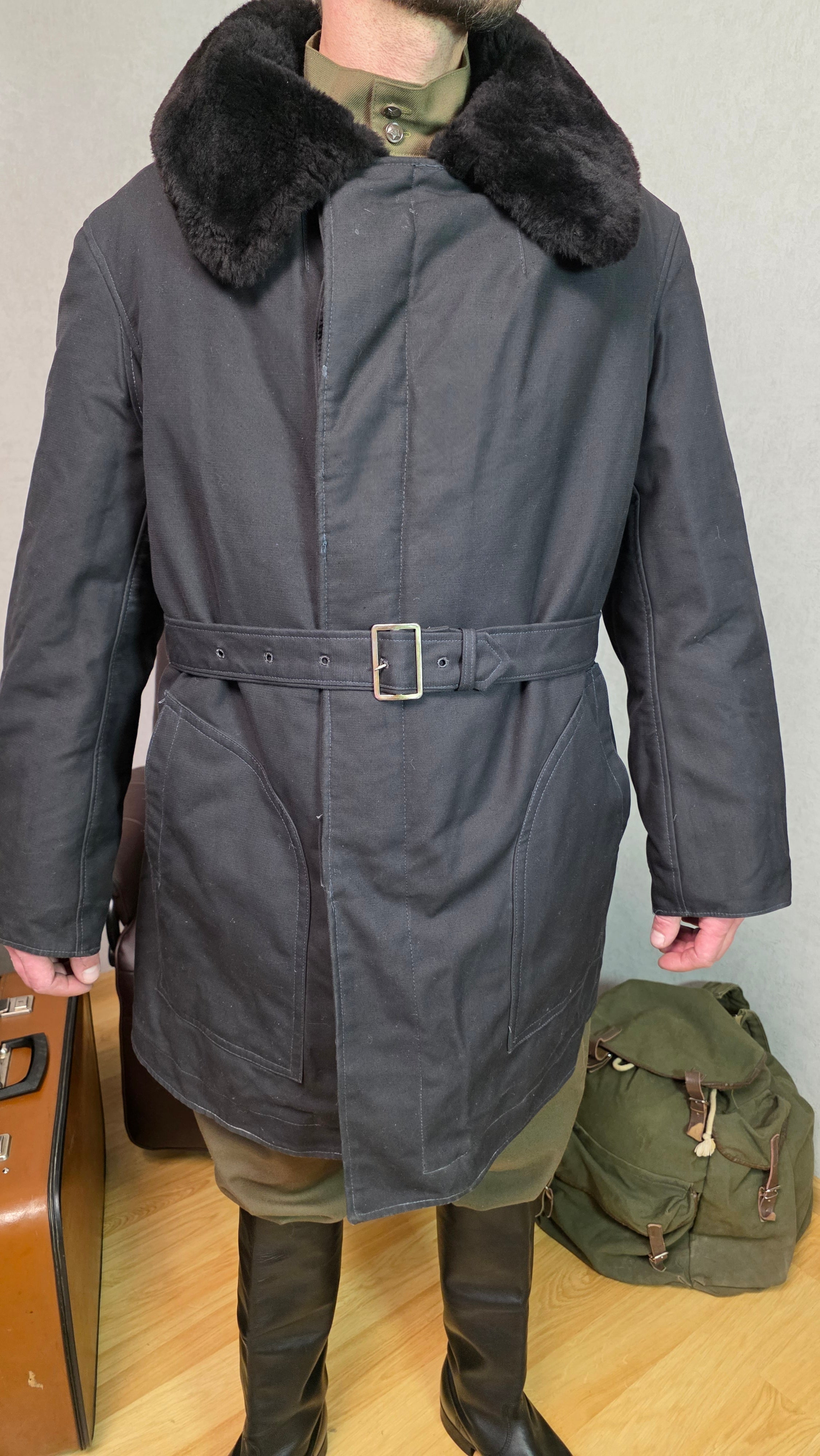 Vintage Soviet Air Force Winter Technical Jacket USSR Cold Weather Bushlat