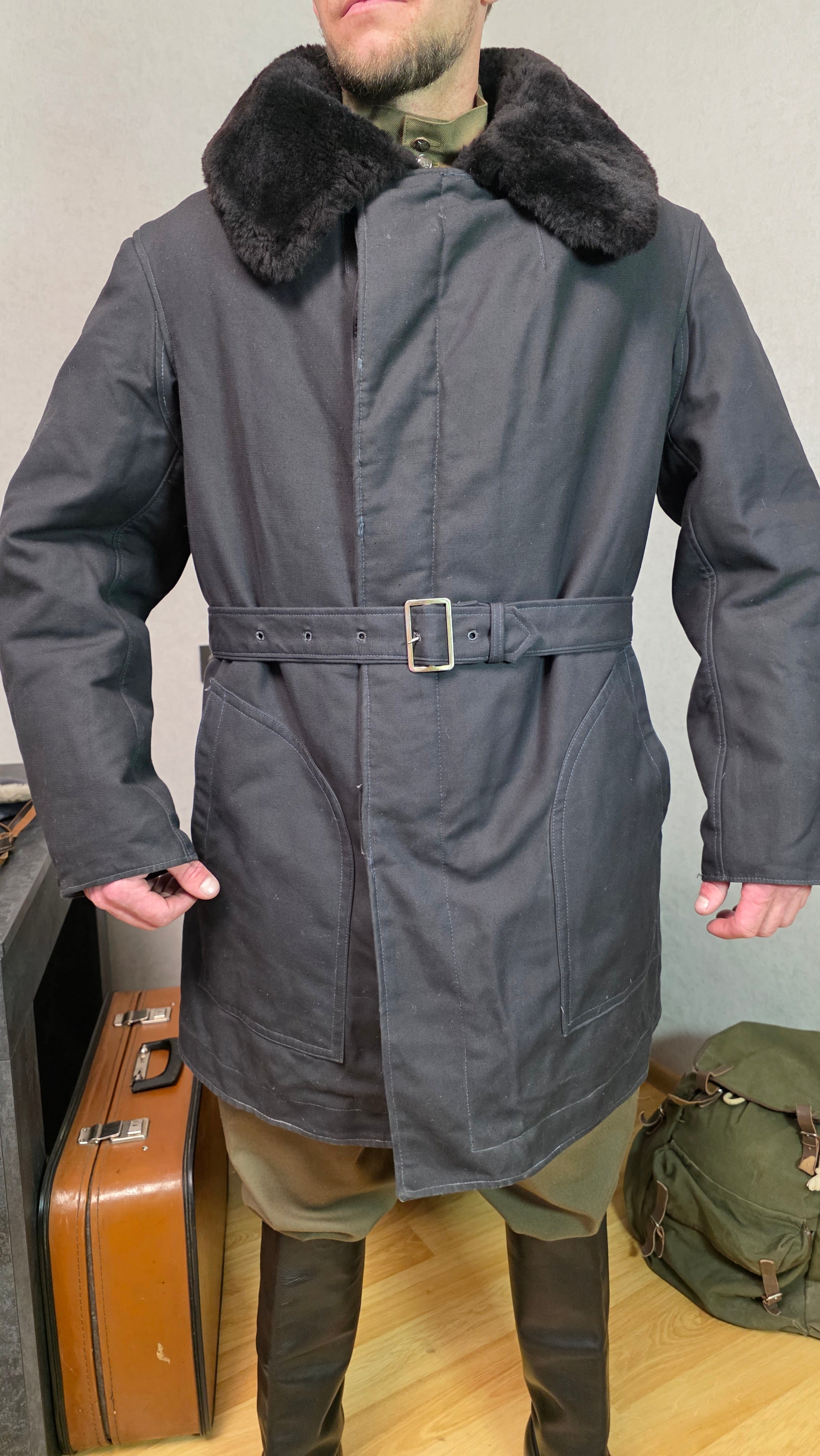 Vintage Soviet Air Force Winter Technical Jacket USSR Cold Weather Bushlat