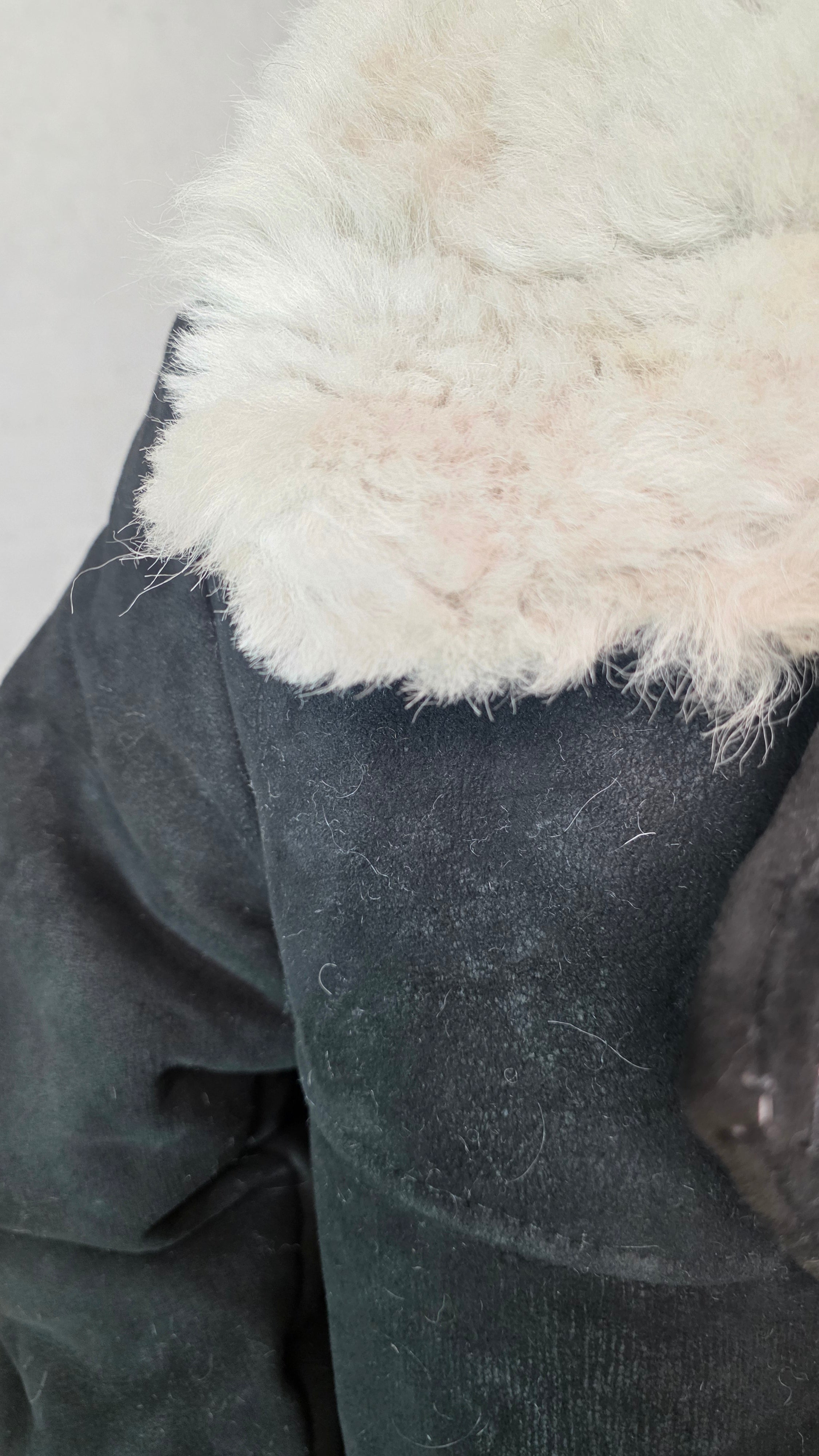 Vintage Soviet Bekesha Coat Black Sheepskin Grey Fur USSR Rare Winter Coat