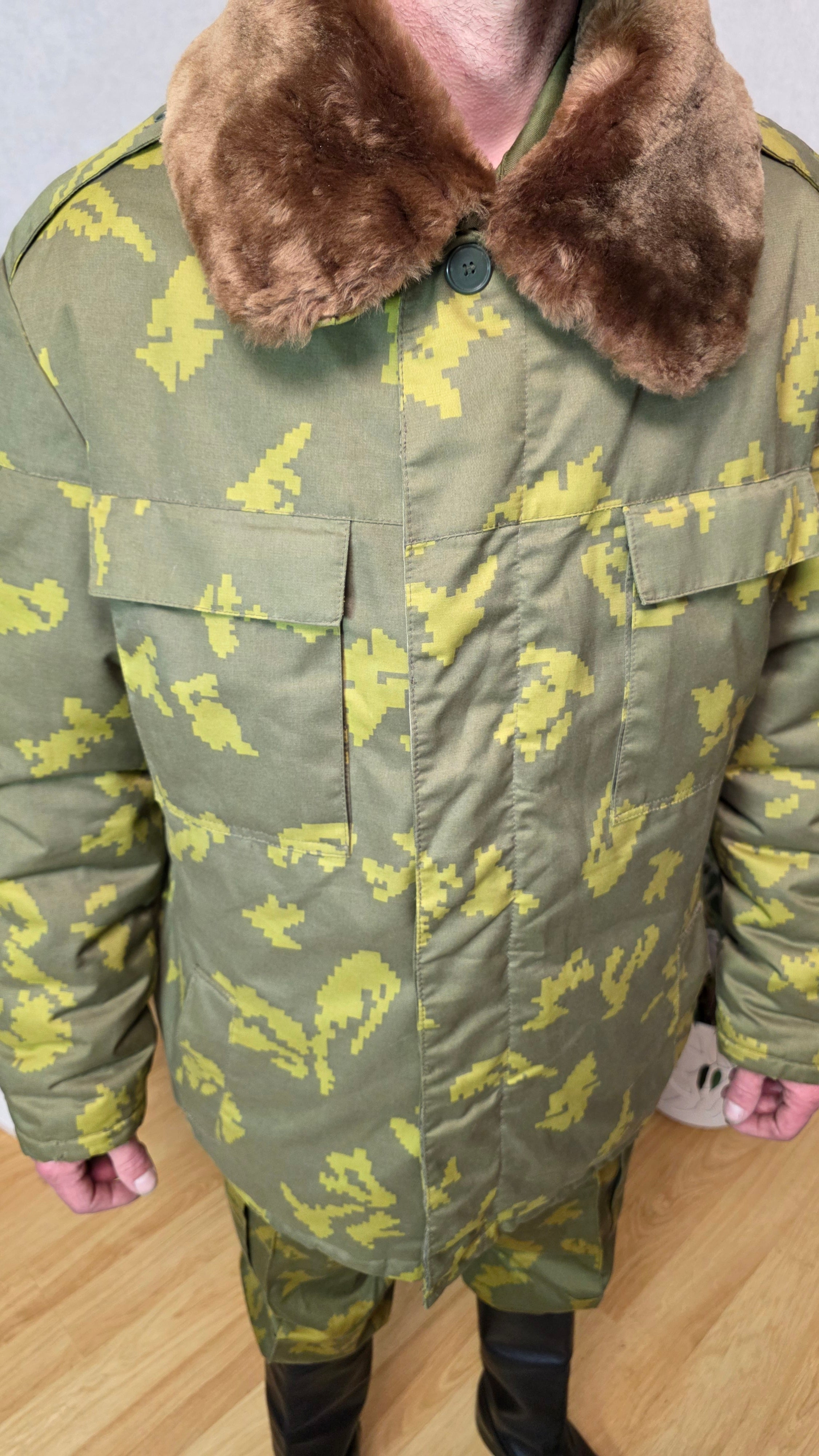 Vintage Soviet Berezka Bushlat USSR Border Guard Winter Jacket