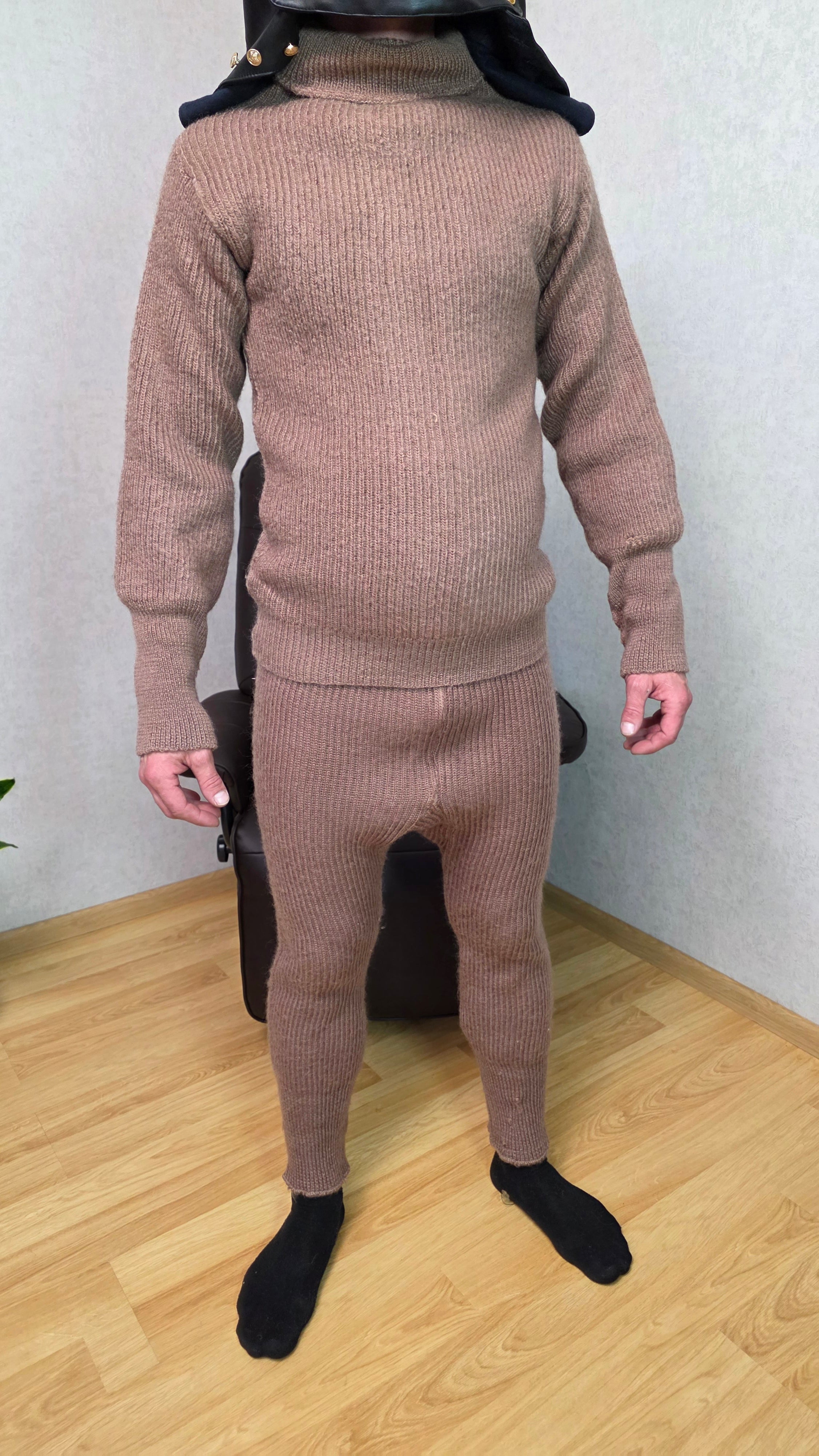 Vintage Soviet Camel Wool Thermal Underwear Set USSR Winter Base Layer