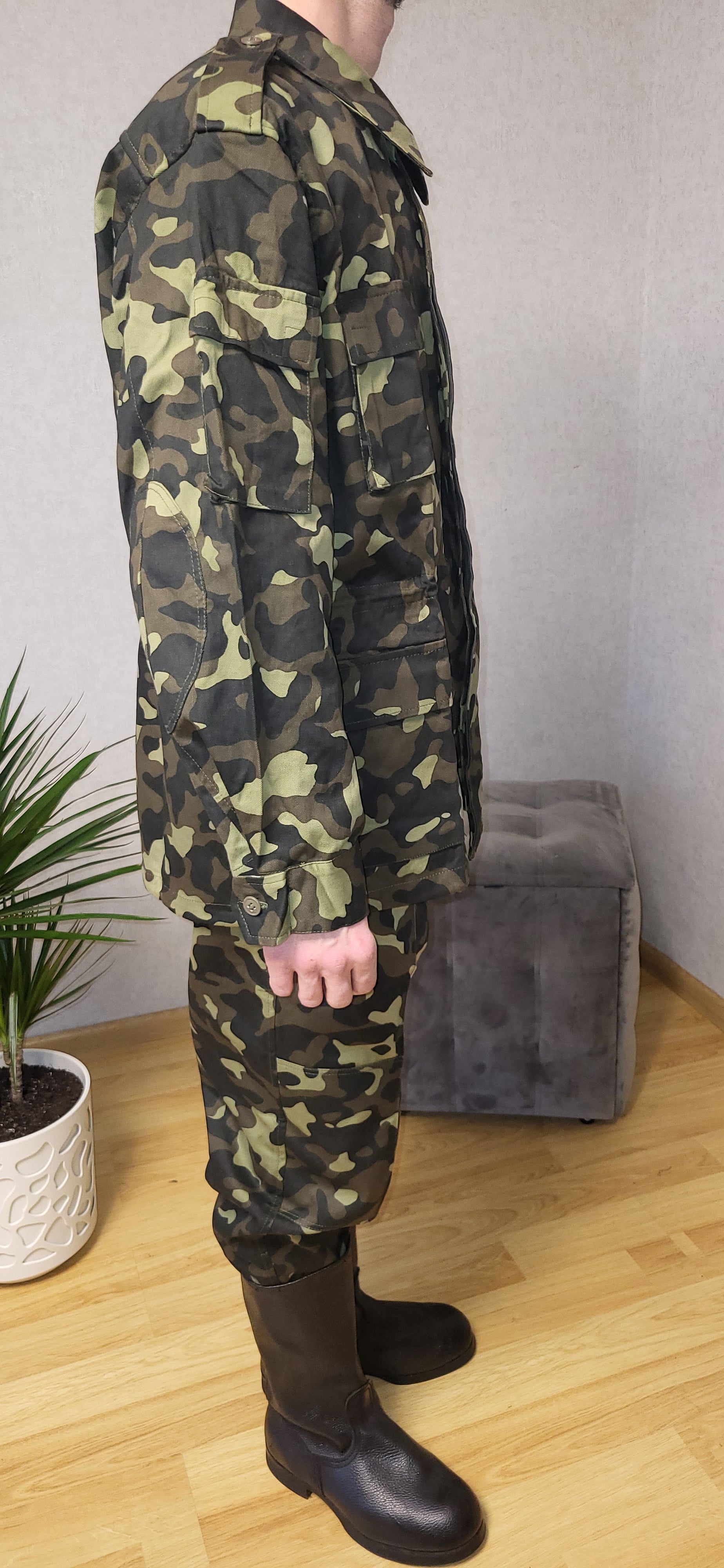Vintage Soviet Camouflage Suit 1990s 3-Color Pattern Field Jacket Pants Set