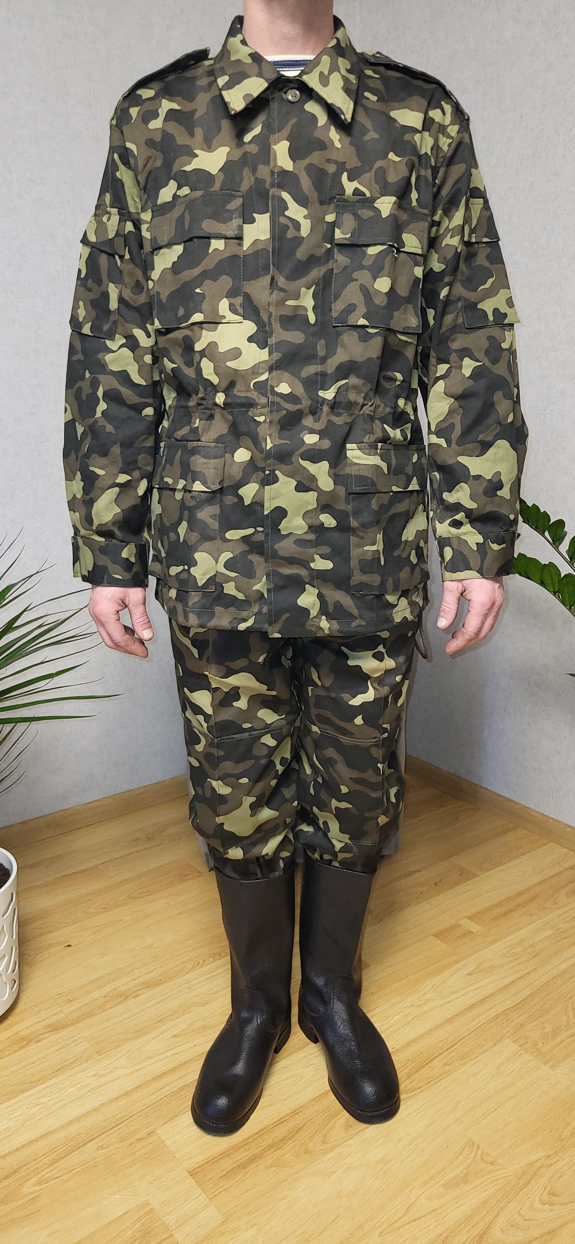 Vintage Soviet Camouflage Suit 1990s 3-Color Pattern Field Jacket Pants Set