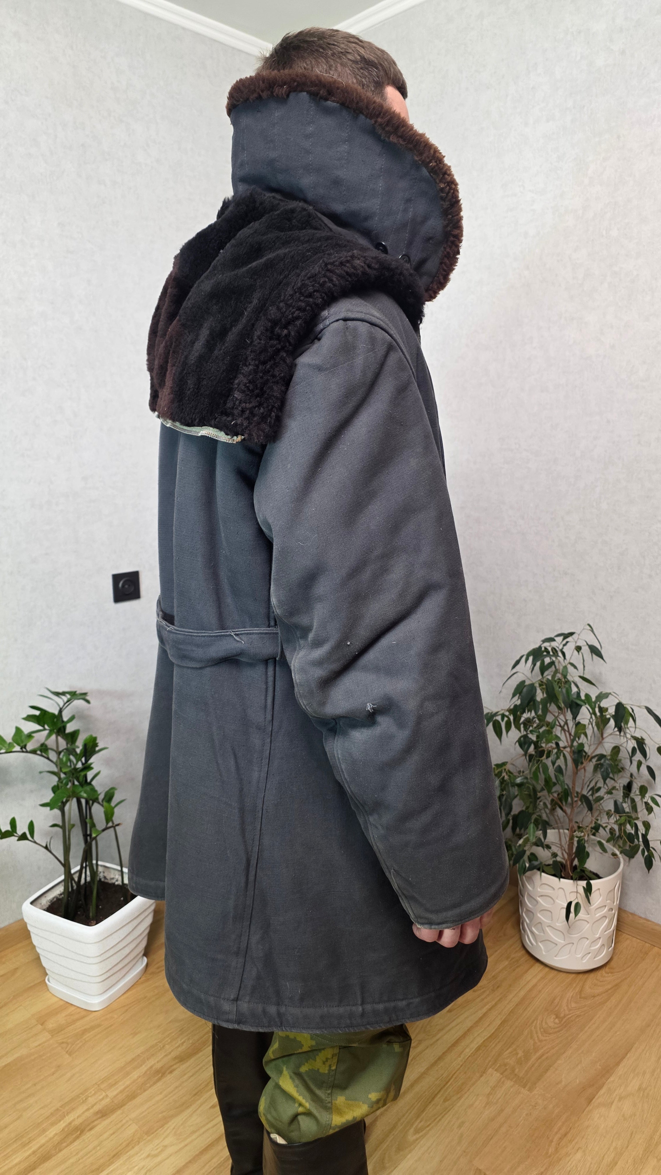 Vintage Soviet Kanadka Fur Jacket USSR Winter Technical Deck Outerwear