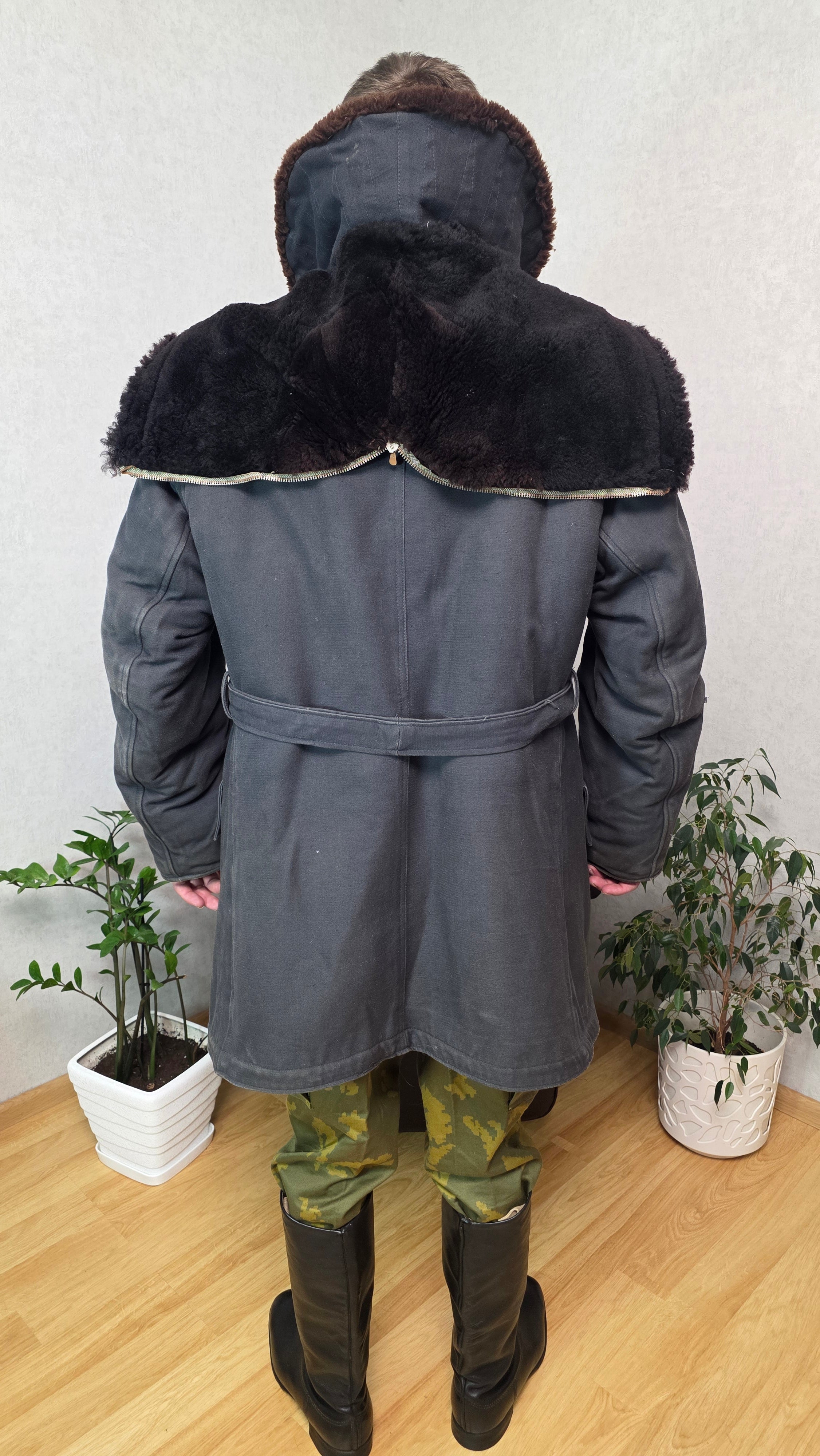 Vintage Soviet Kanadka Fur Jacket USSR Winter Technical Deck Outerwear