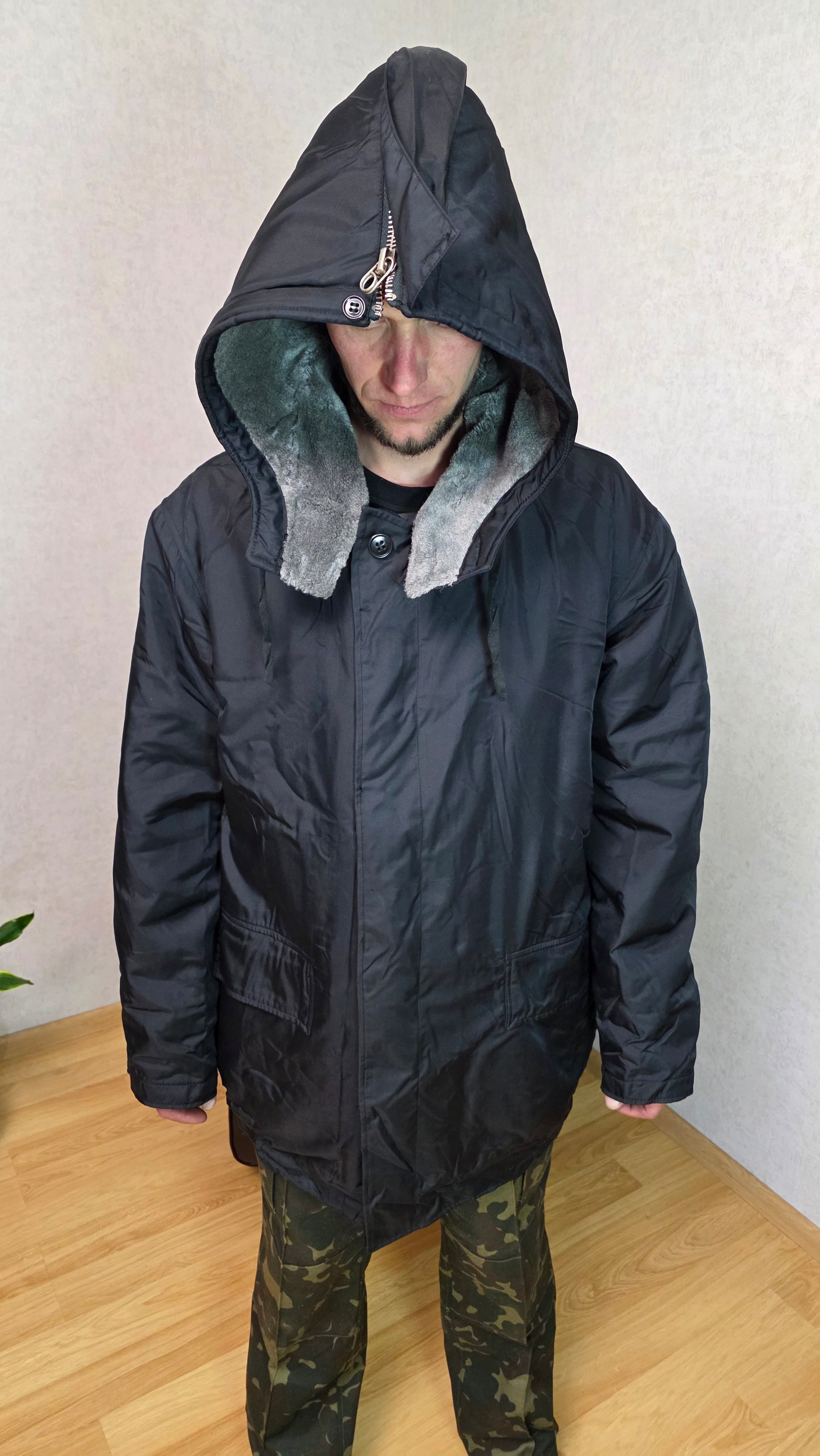 Vintage Soviet Kanadka Naval Storm Jacket USSR Deck Hood Coat