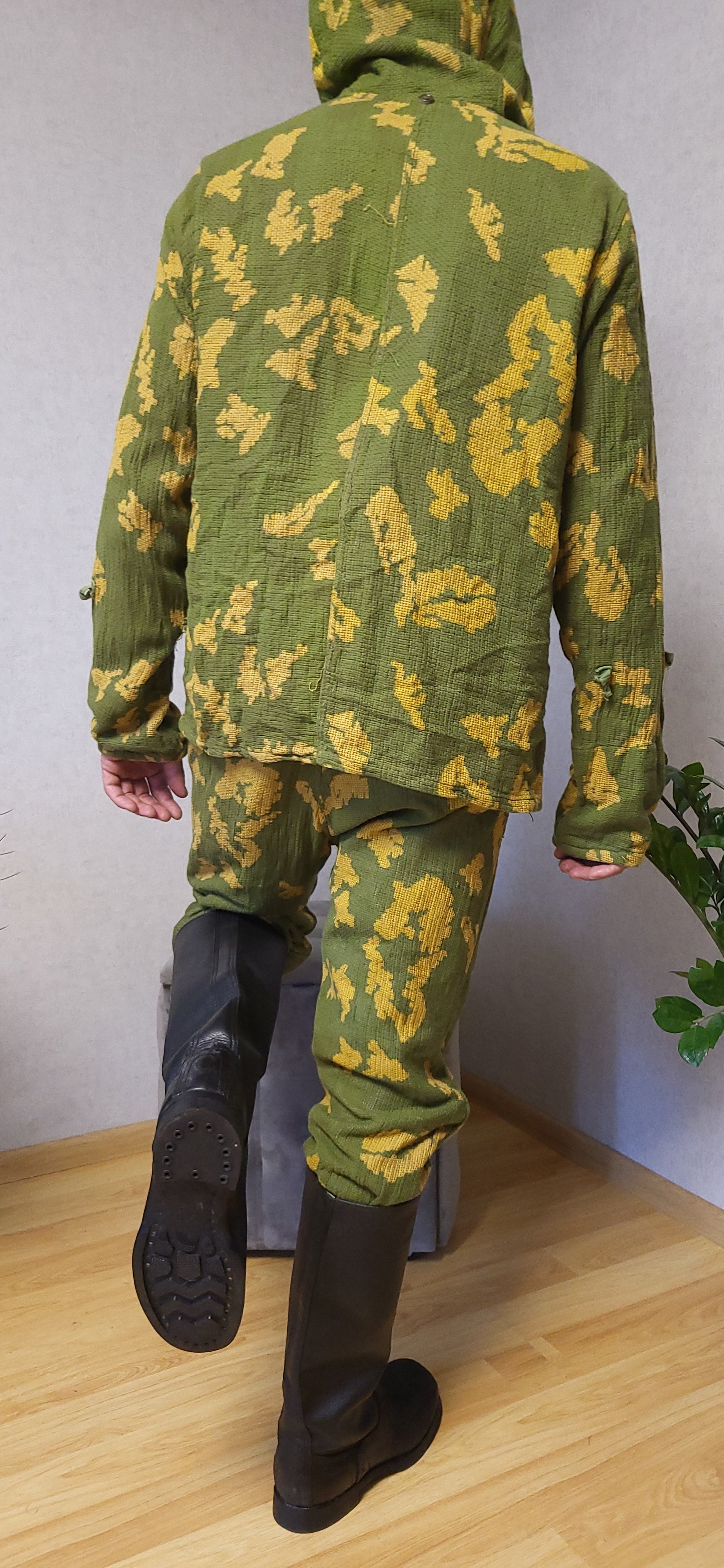 Vintage Soviet KZS Berezka Camouflage Net Suit Jacket Trousers Set - Legend Returns Vintage