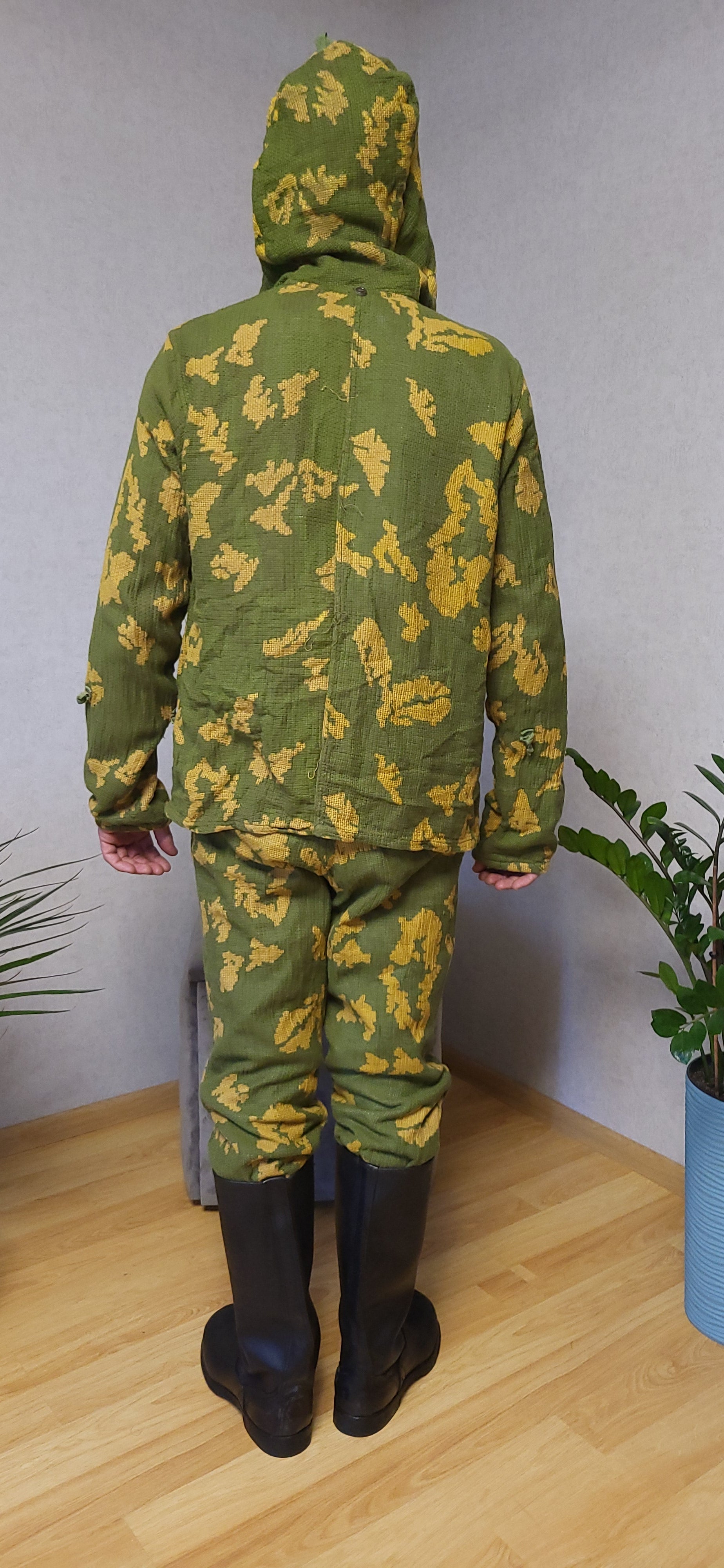 Vintage Soviet KZS Berezka Camouflage Net Suit Jacket Trousers Set - Legend Returns Vintage