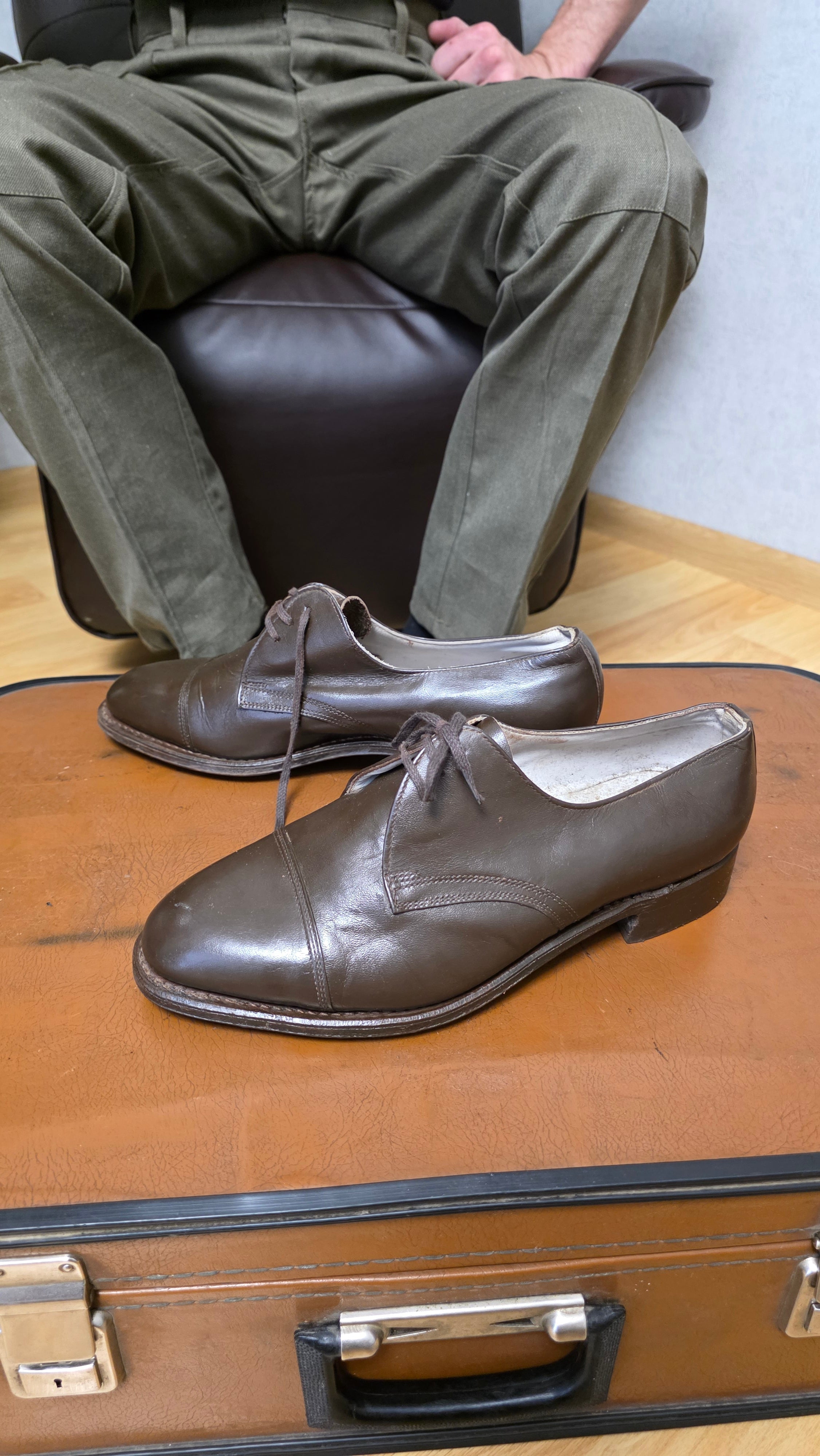 Vintage Soviet Leather Loafers Brown Slip On Shoes USSR - Legend Returns Vintage