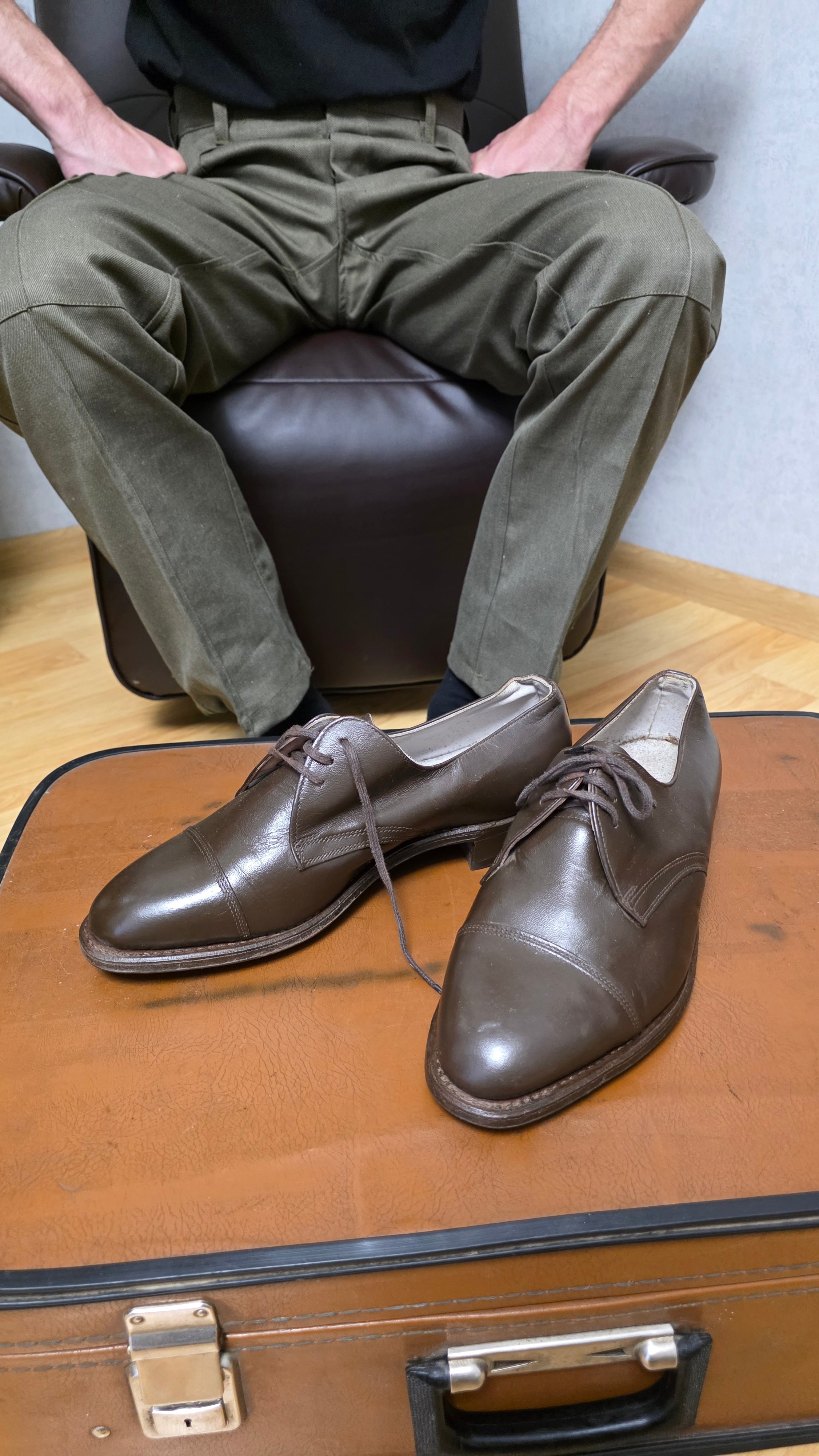 Vintage Soviet Leather Loafers Brown Slip On Shoes USSR - Legend Returns Vintage