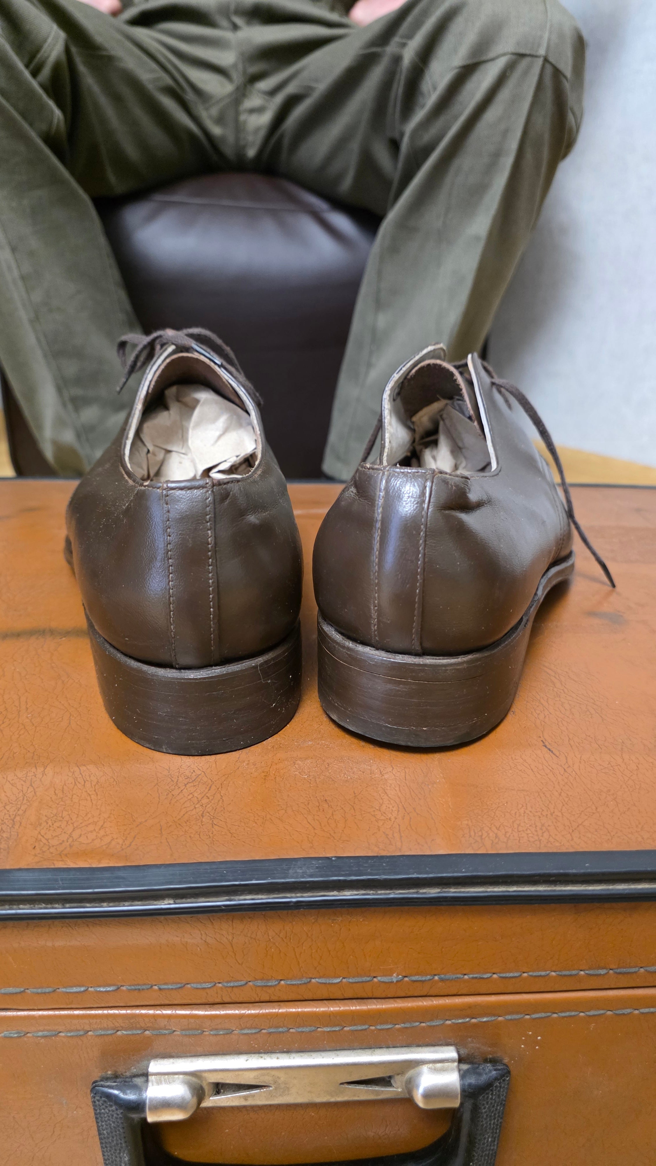 Vintage Soviet Leather Loafers Brown Slip On Shoes USSR - Legend Returns Vintage