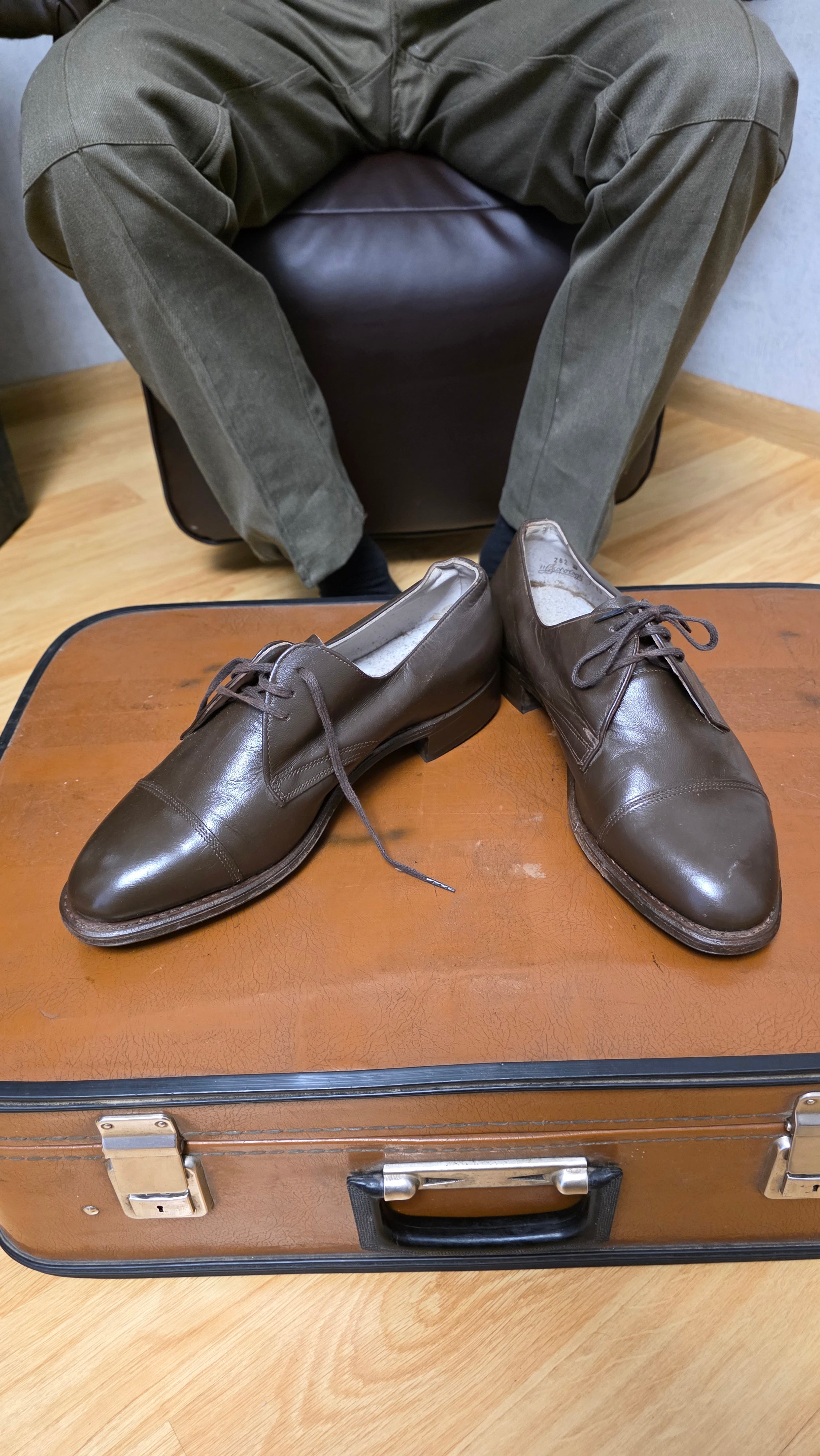 Vintage Soviet Leather Loafers Brown Slip On Shoes USSR - Legend Returns Vintage