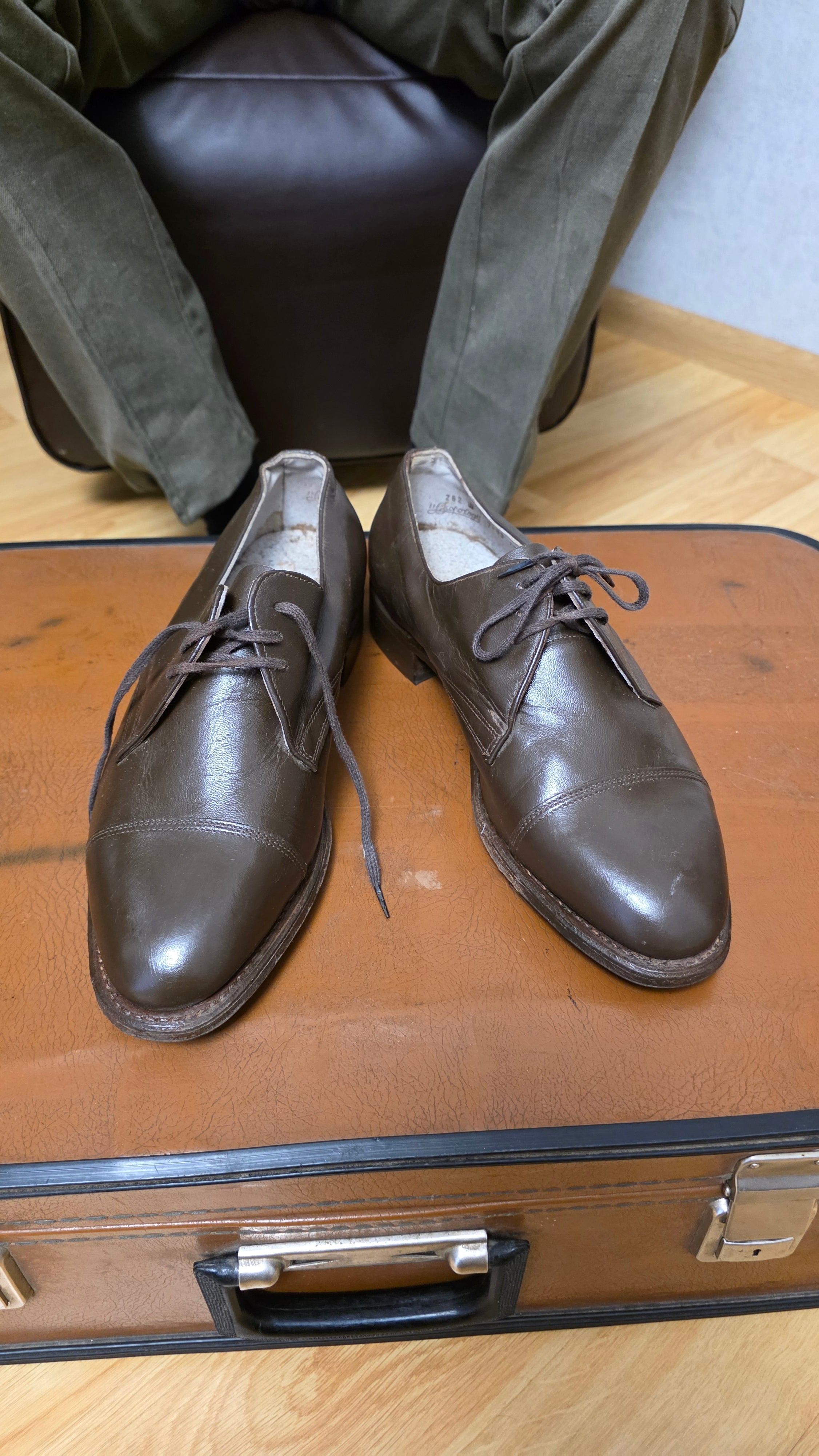Vintage Soviet Leather Loafers Brown Slip On Shoes USSR - Legend Returns Vintage