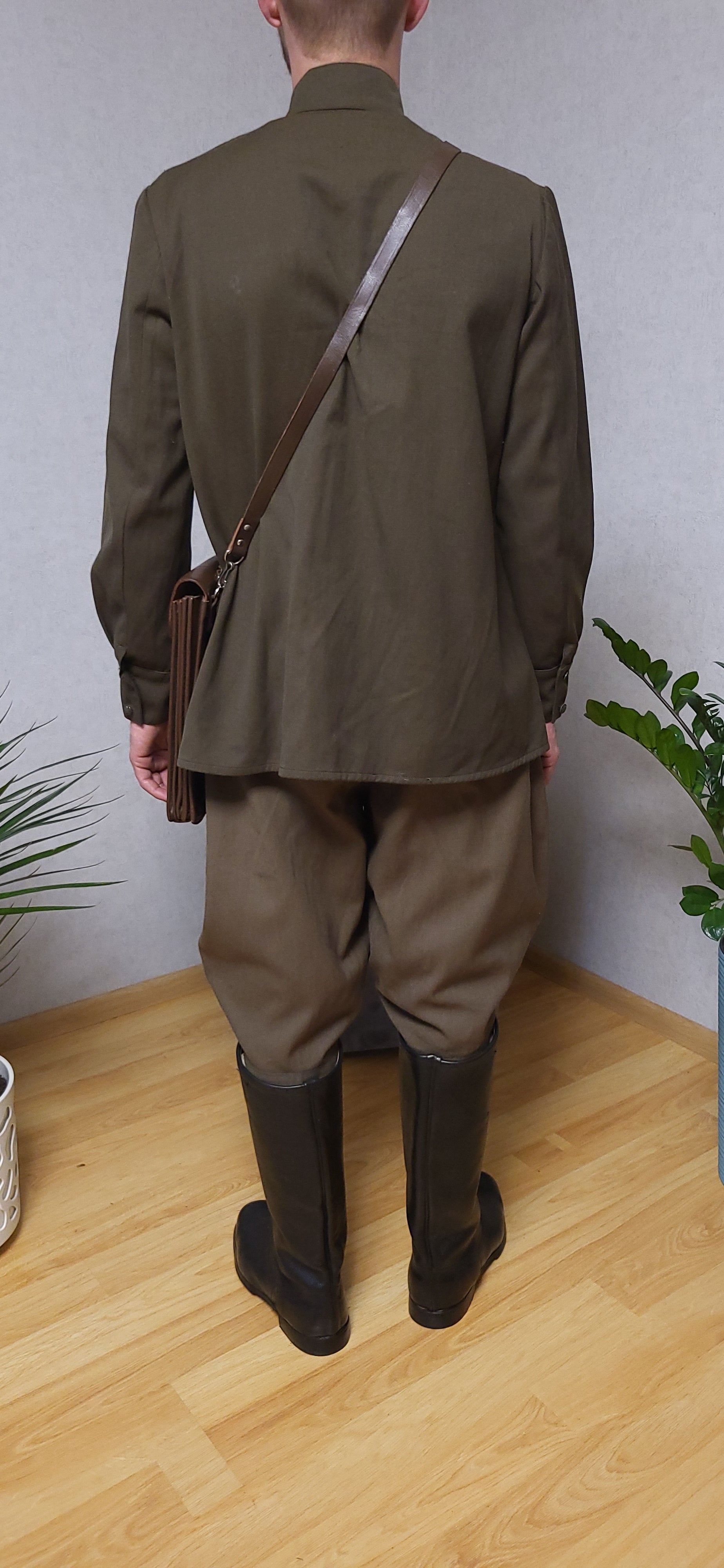 Vintage Soviet RKKA Gymnasterka Breeches Uniform Set USSR With Leather Map Case M44