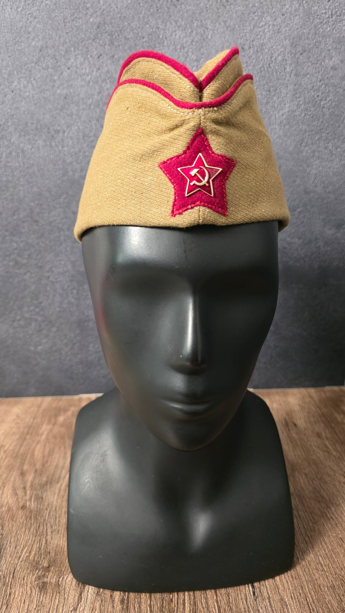 Vintage Soviet RKKA Pilotka Side Cap Sand Color №2