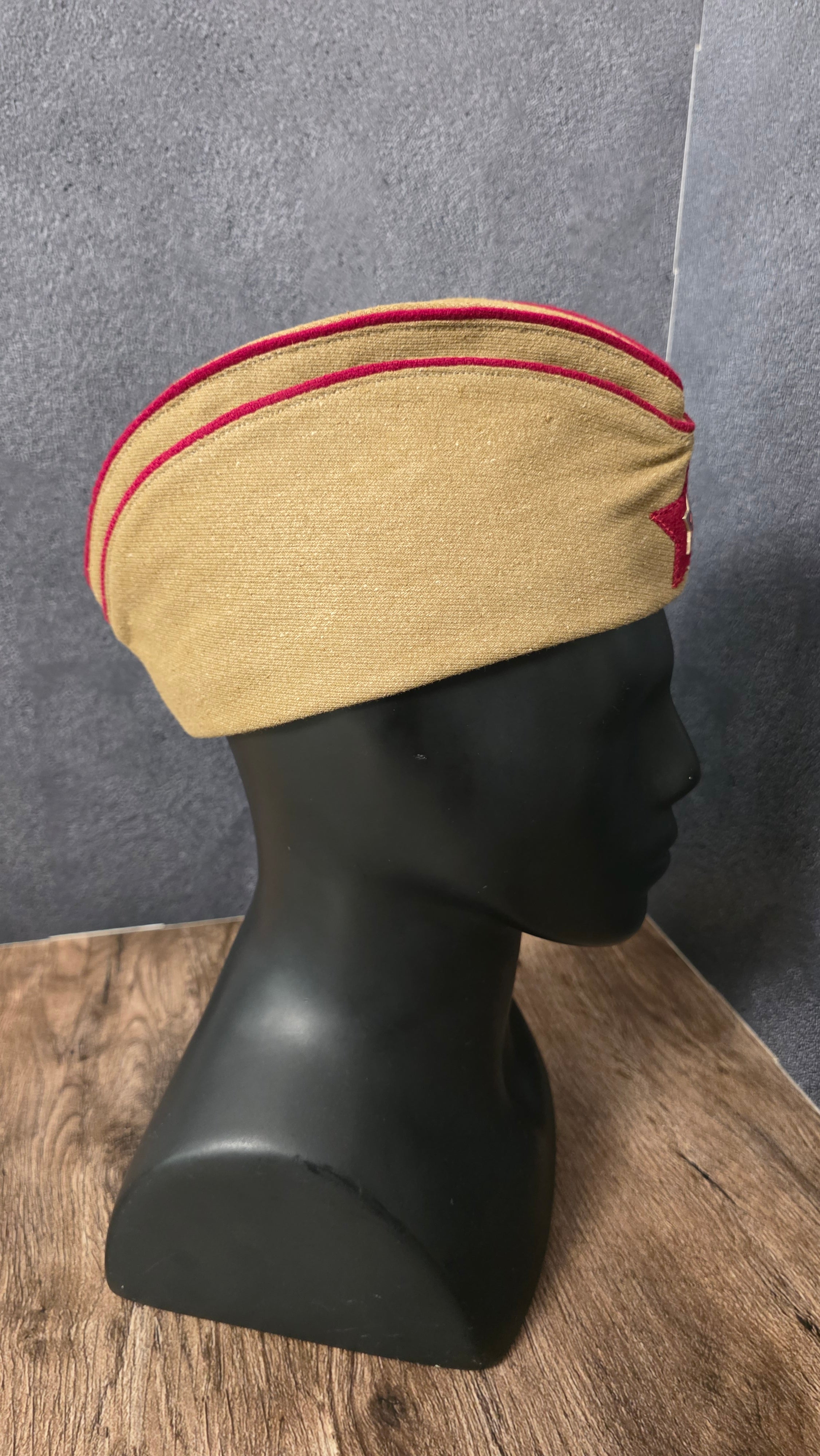 Vintage Soviet RKKA Pilotka Side Cap Sand Color №2