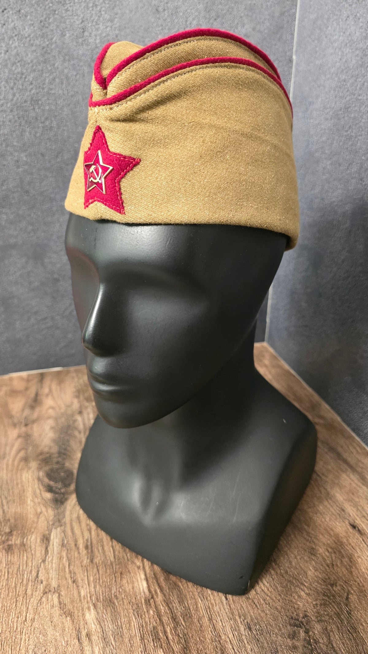 Vintage Soviet RKKA Pilotka Side Cap Sand Color №2