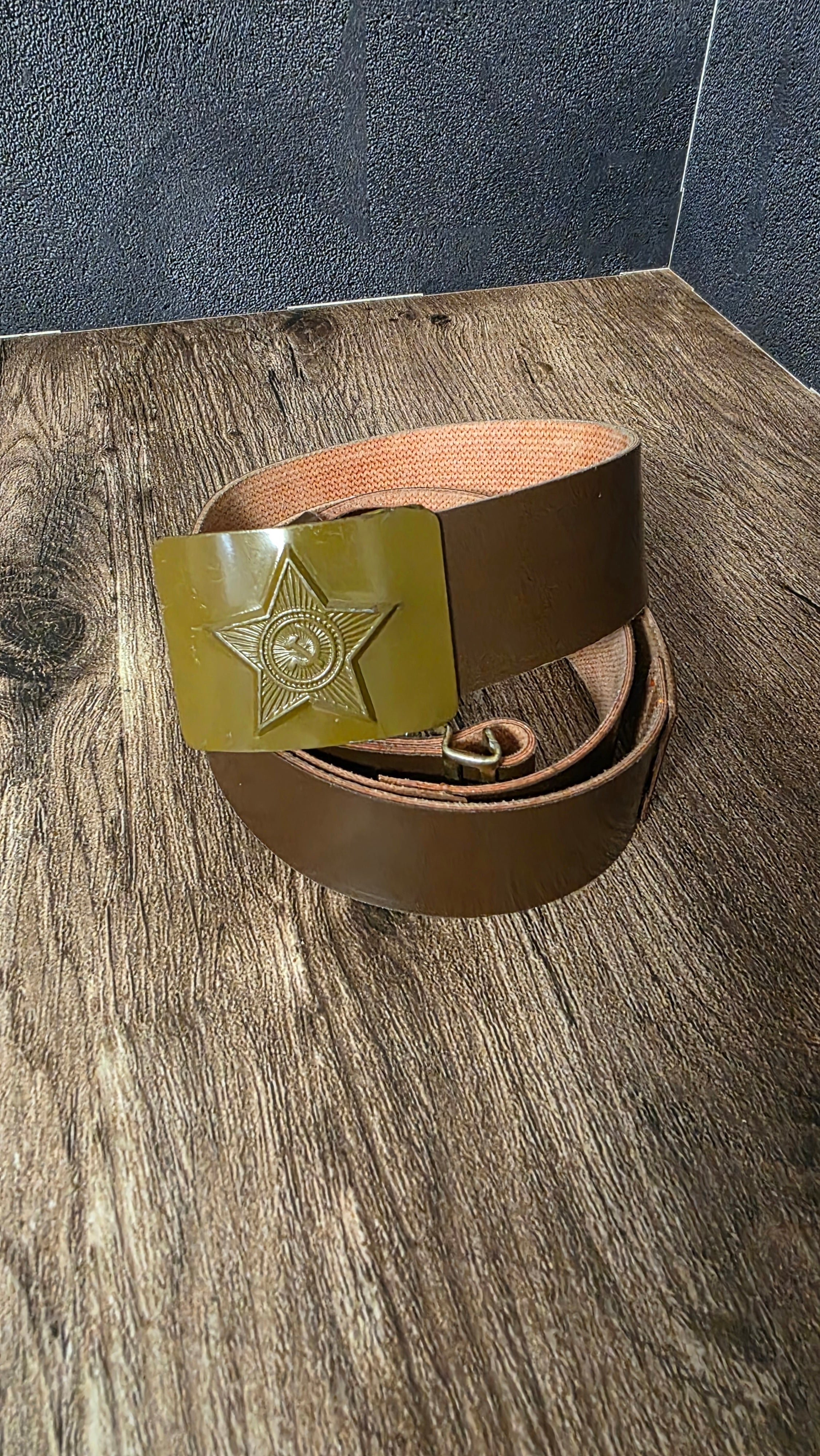 Vintage Soviet Star Buckle Belt USSR Era Canvas Strap Retro Collectible