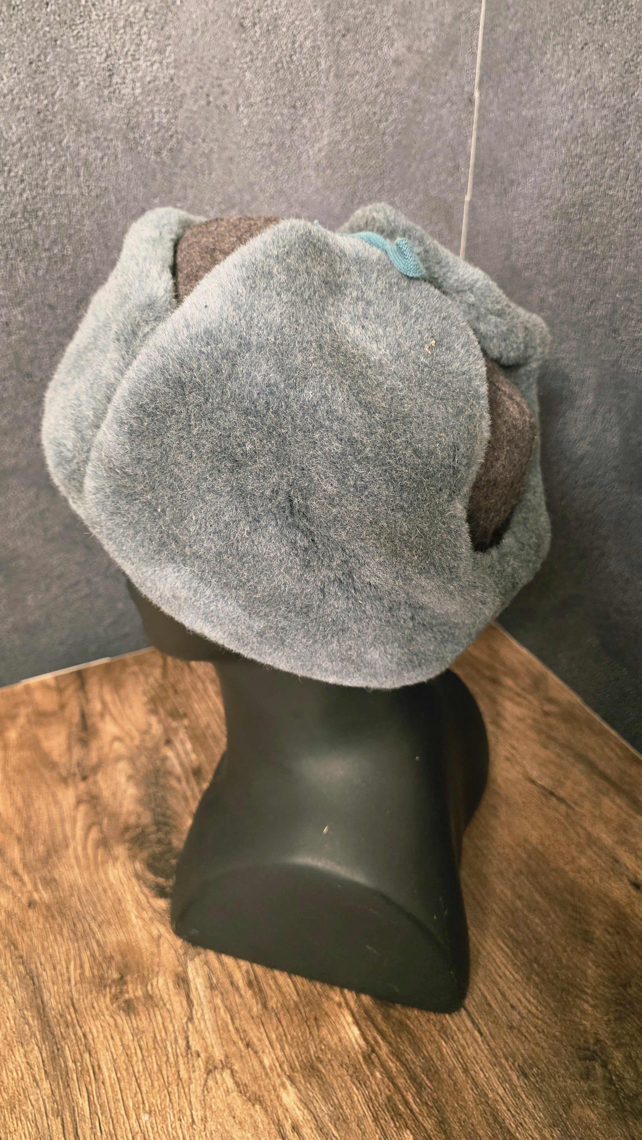 Vintage Soviet Ushanka Hat USSR Winter Wool Cap Gray Faux Fur Ear Flap Hat