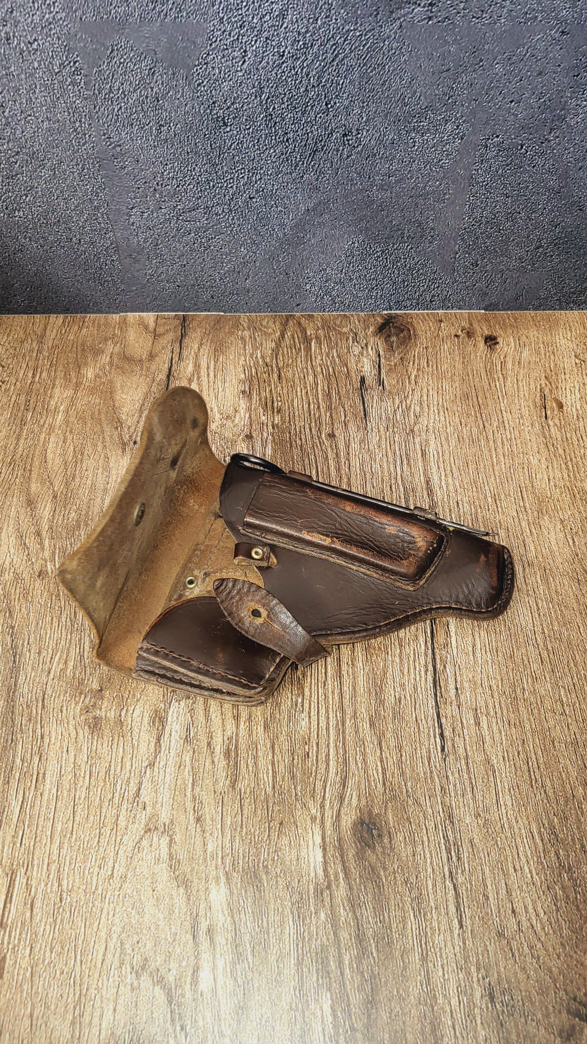 Vintage Soviet USSR Brown Leather Pistol Holster Belt Sidearm Holster