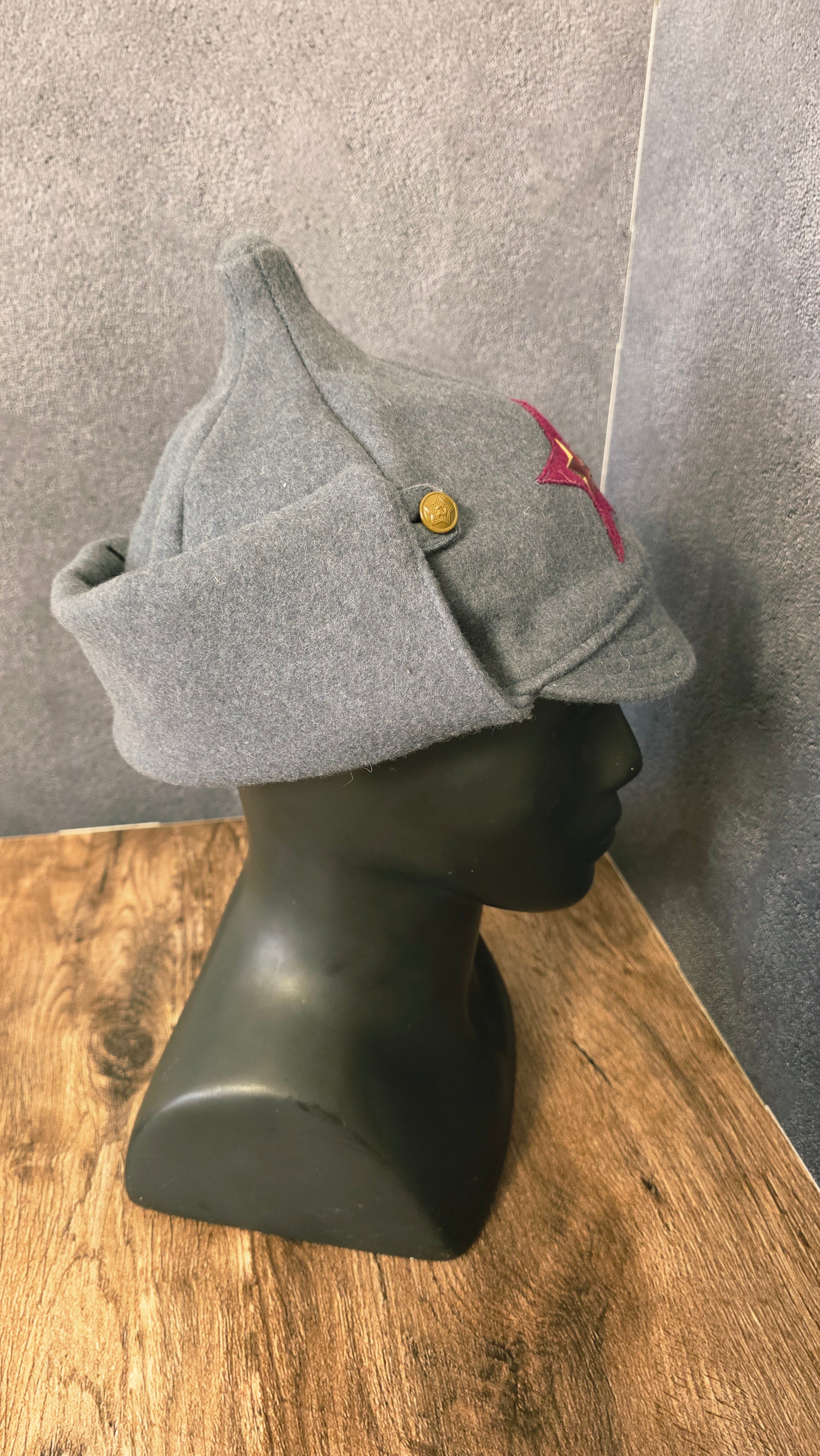 Vintage Soviet USSR Budenovka Hat RKKA Red Army Winter Wool Helmet Cap