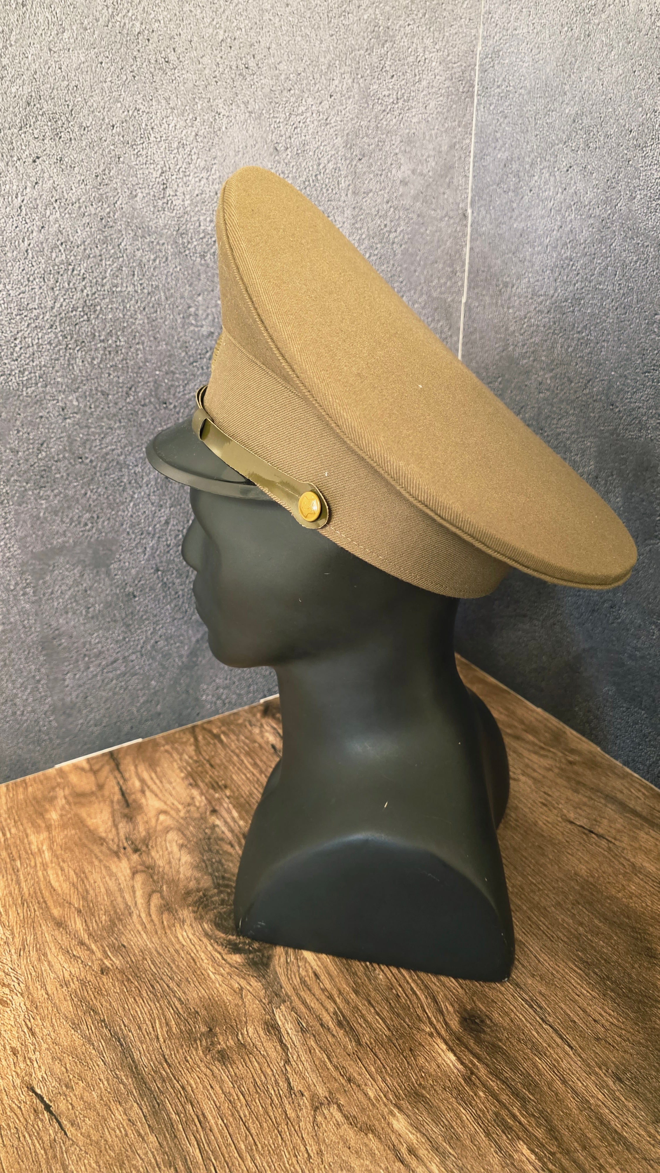 Vintage Soviet USSR Field Visor Cap 1969 Pattern Khaki Officer Service Hat