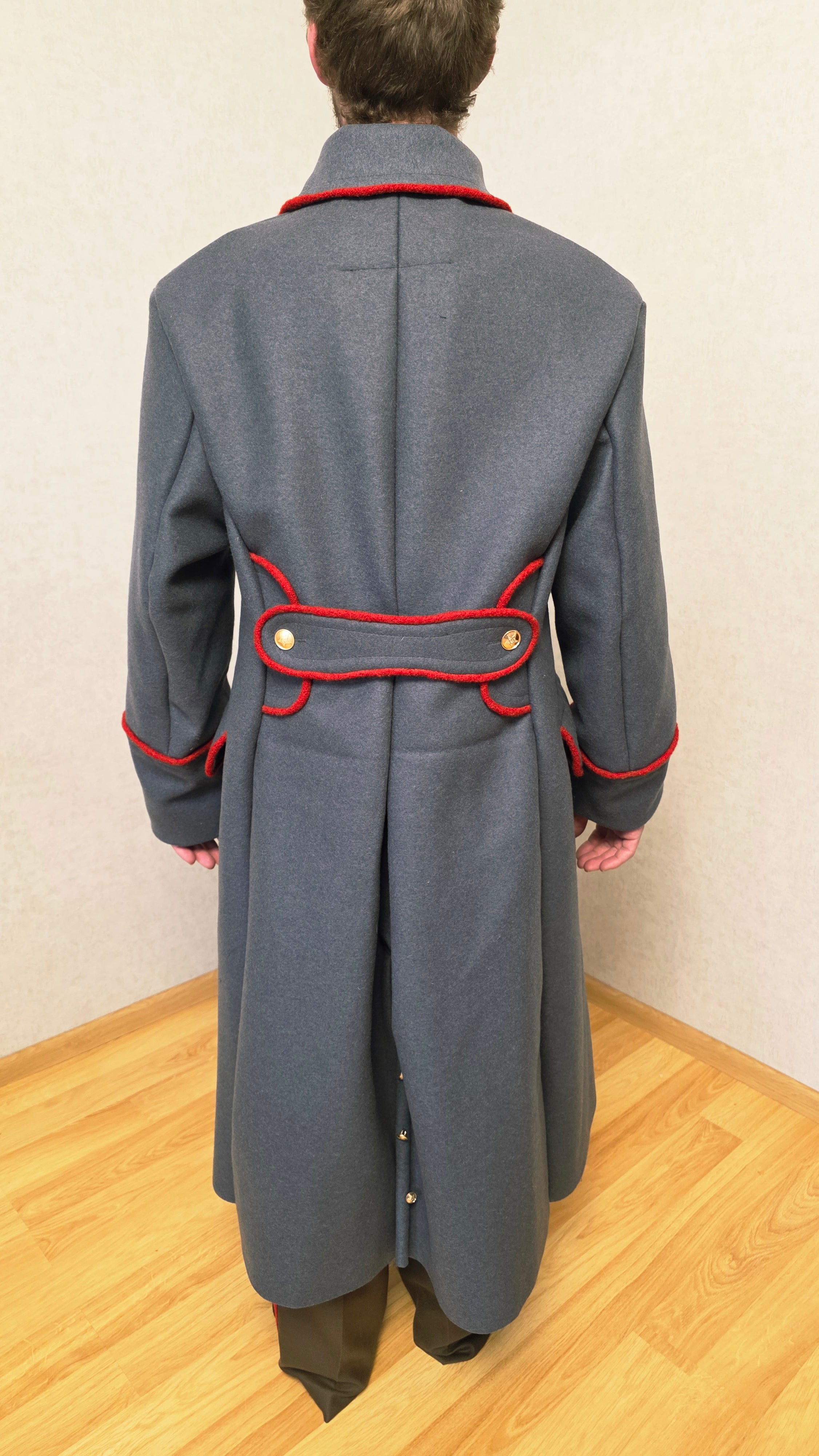 Vintage Soviet USSR General Officer Wool Overcoat Red Trim Coat