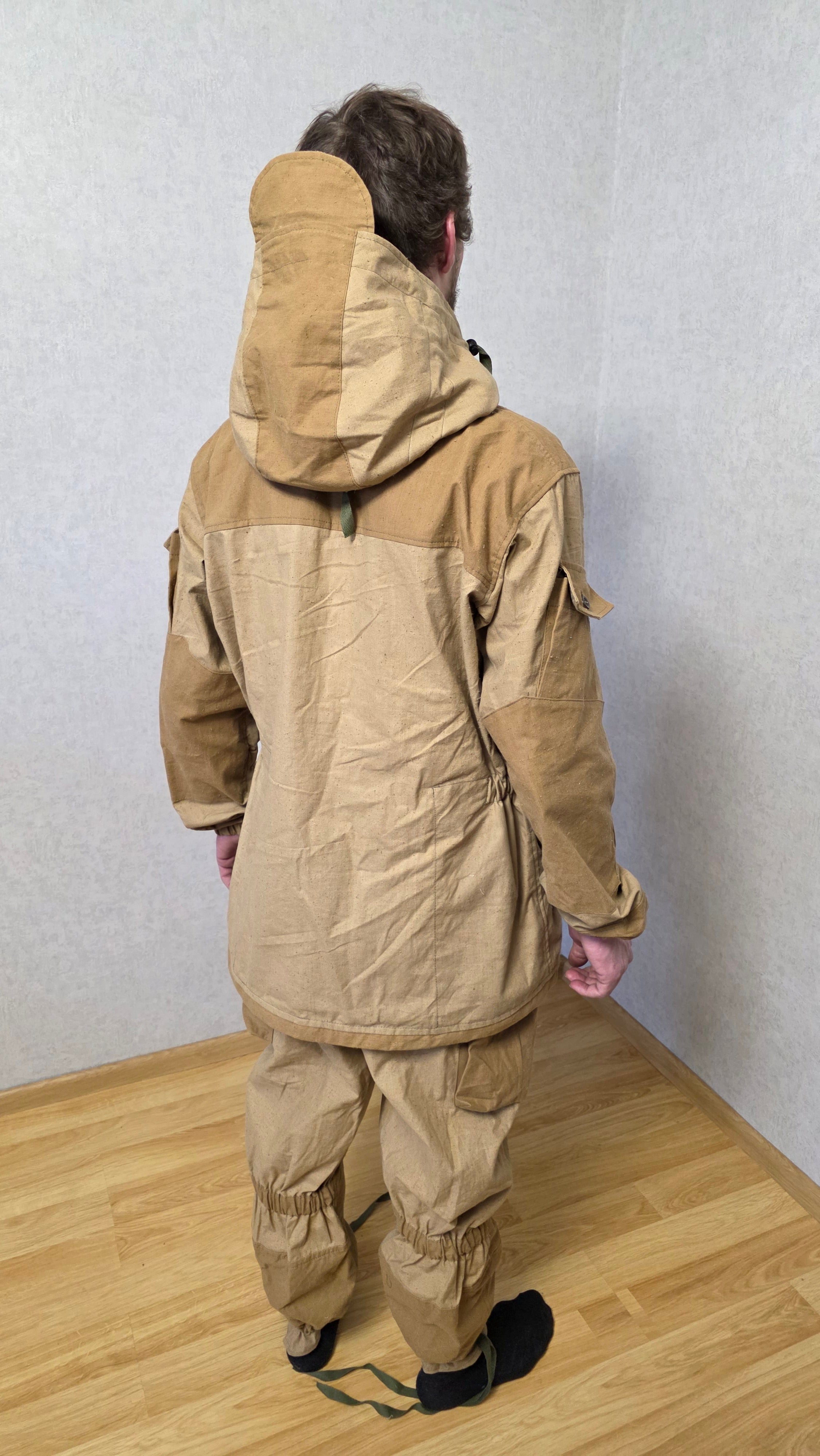Vintage Soviet USSR Gorka Suit Set Sand Outdoor Outfit With Suspenders