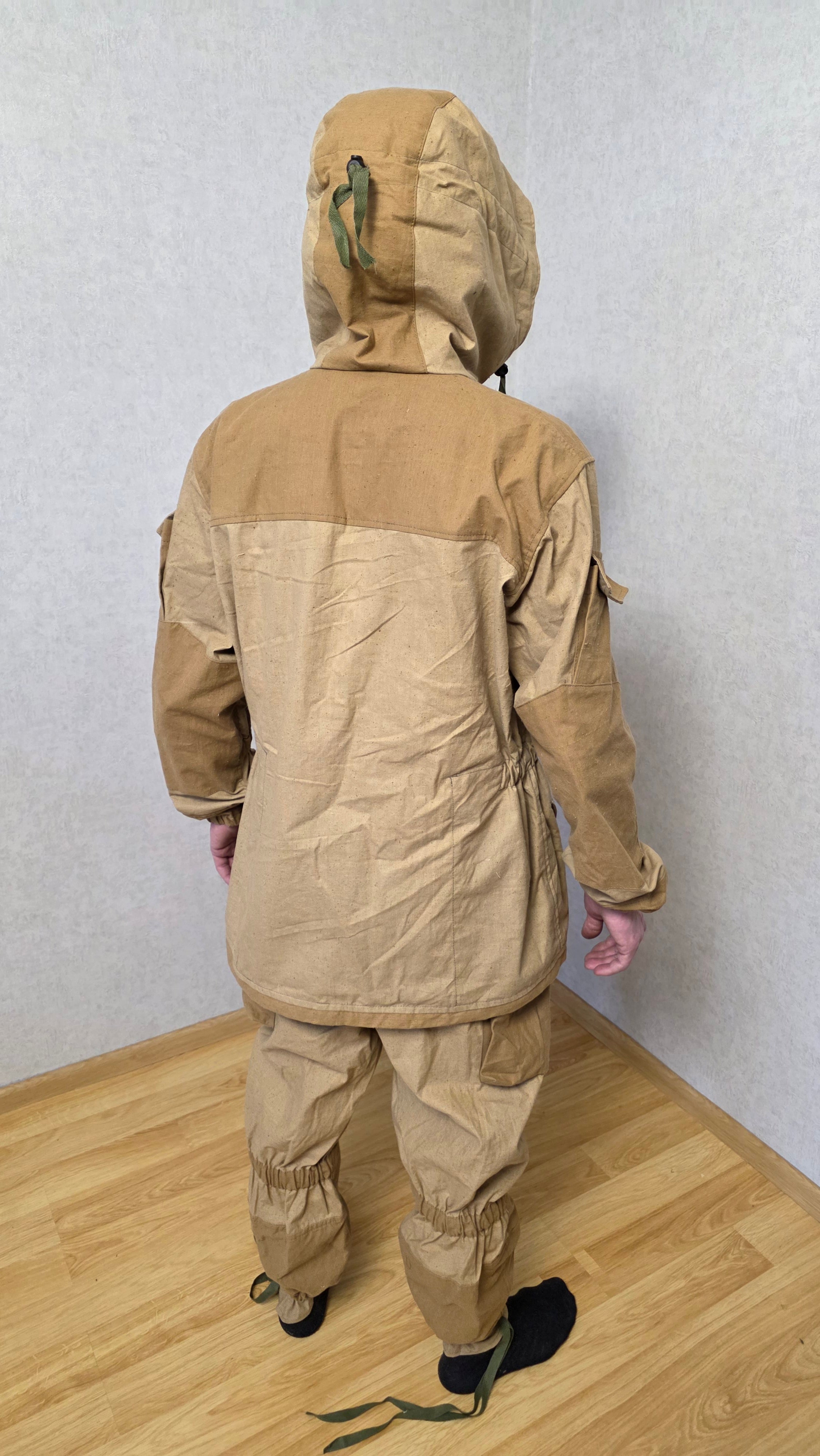 Vintage Soviet USSR Gorka Suit Set Sand Outdoor Outfit With Suspenders