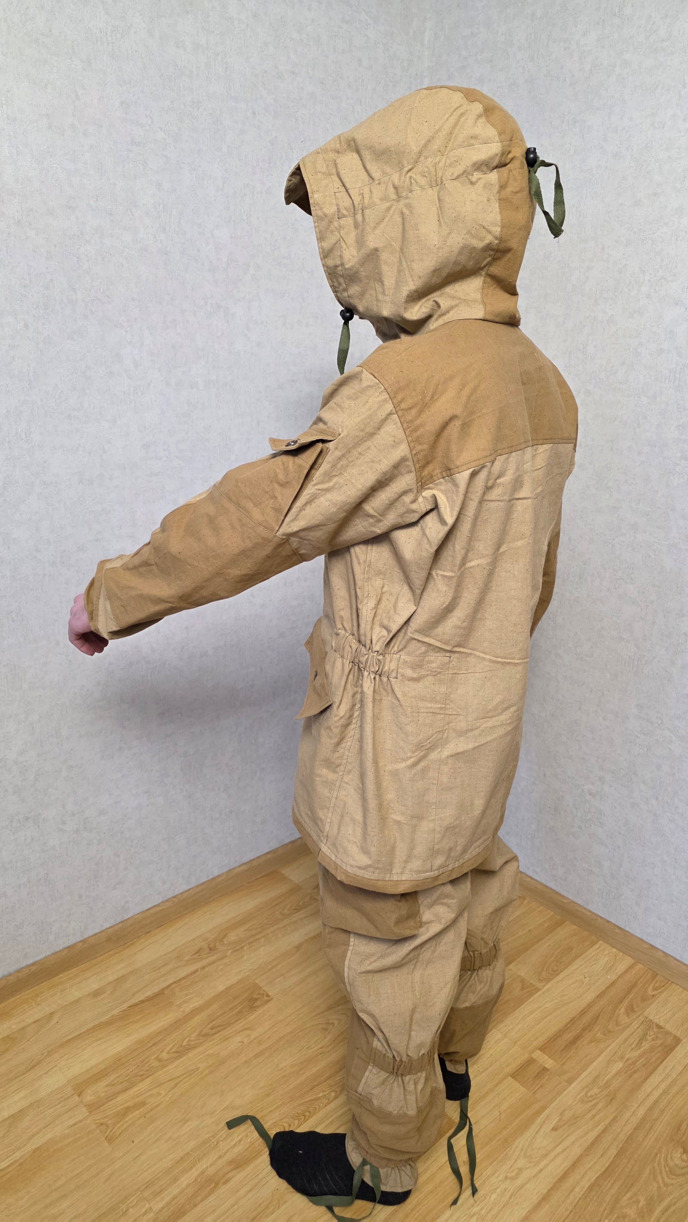 Vintage Soviet USSR Gorka Suit Set Sand Outdoor Outfit With Suspenders