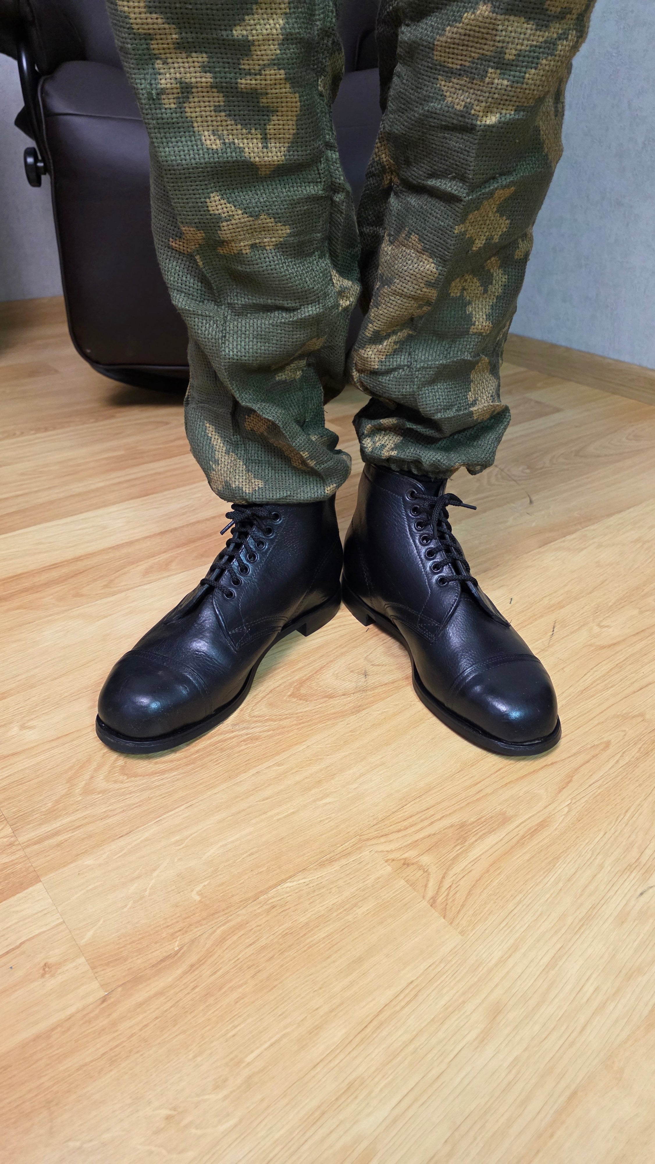 Vintage Soviet USSR Officer Dress Shoes Chrome Leather Parade Footwear - Legend Returns Vintage