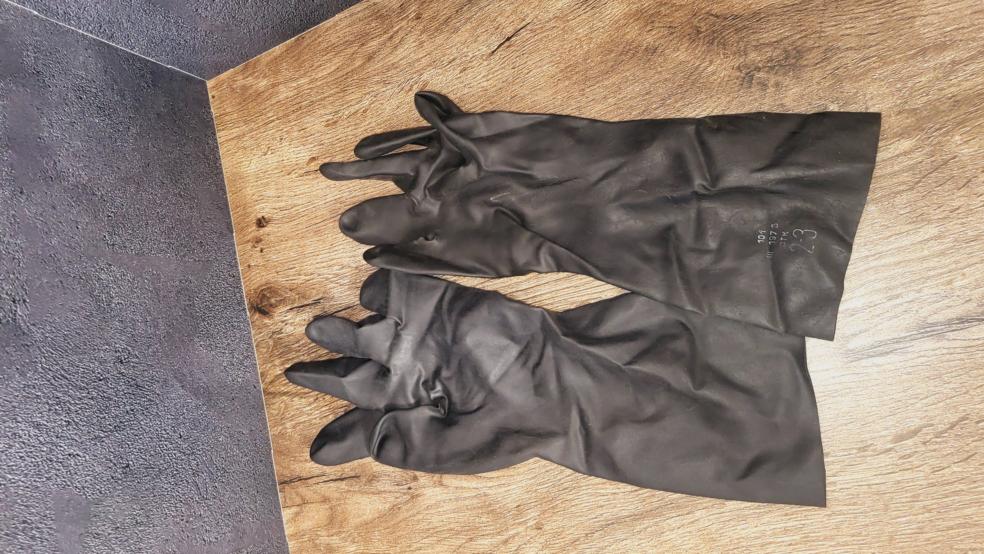 Vintage Soviet USSR OZK Rubber Protective Gloves Chemical Protection Gloves