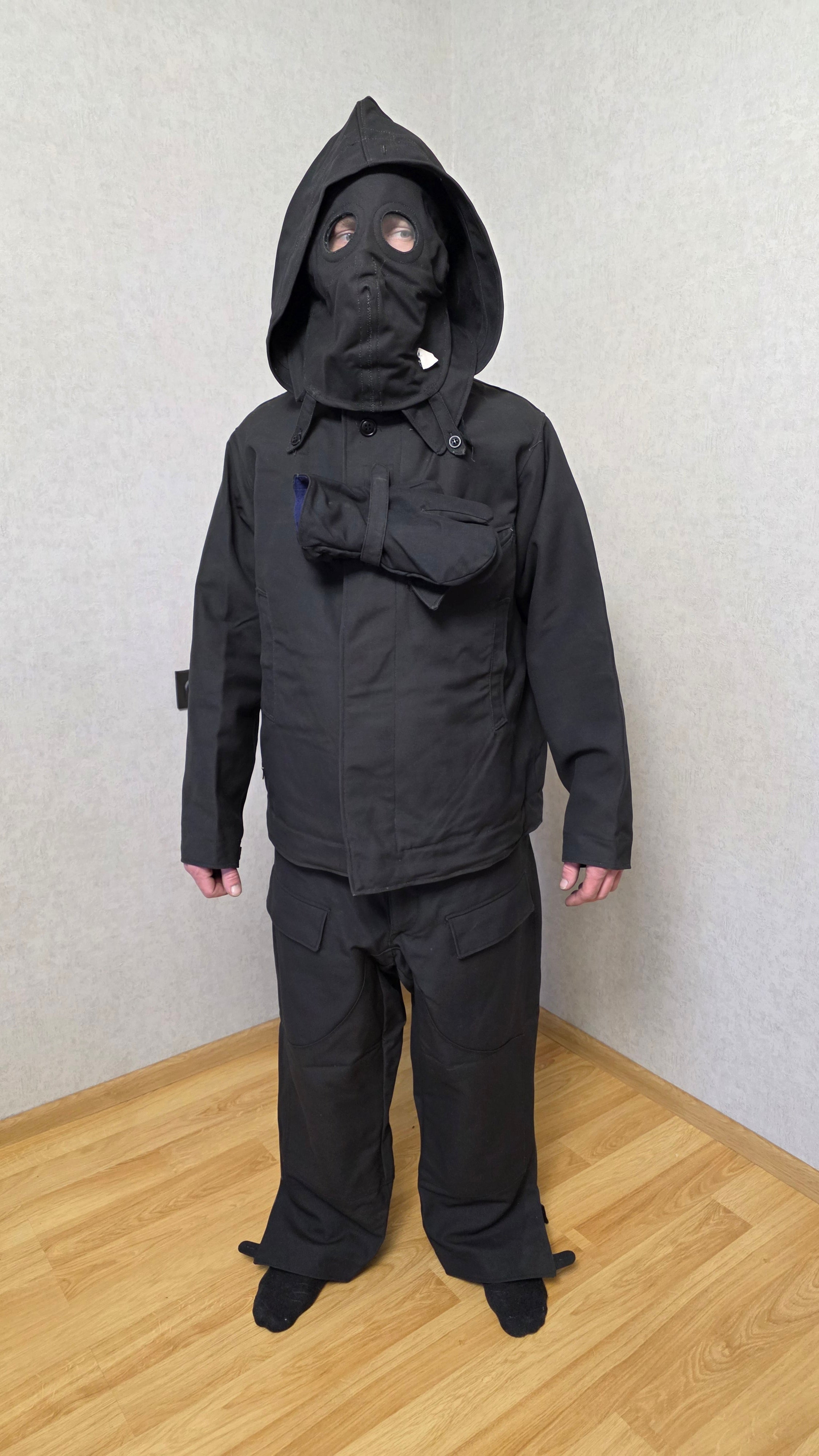 Vintage Soviet USSR TOZ Tank Crew Suit Set Black Tanker Uniform