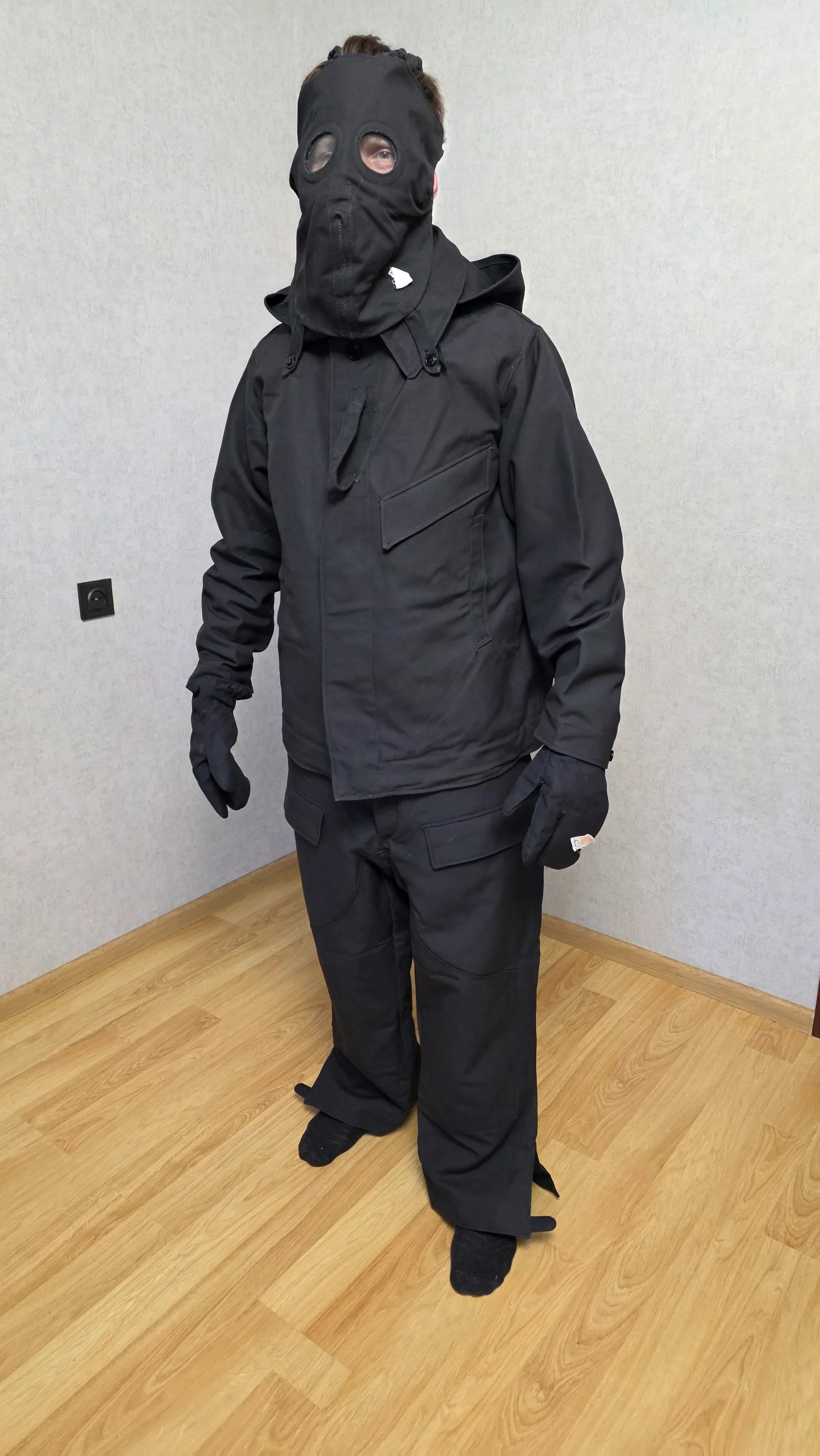 Vintage Soviet USSR TOZ Tank Crew Suit Set Black Tanker Uniform