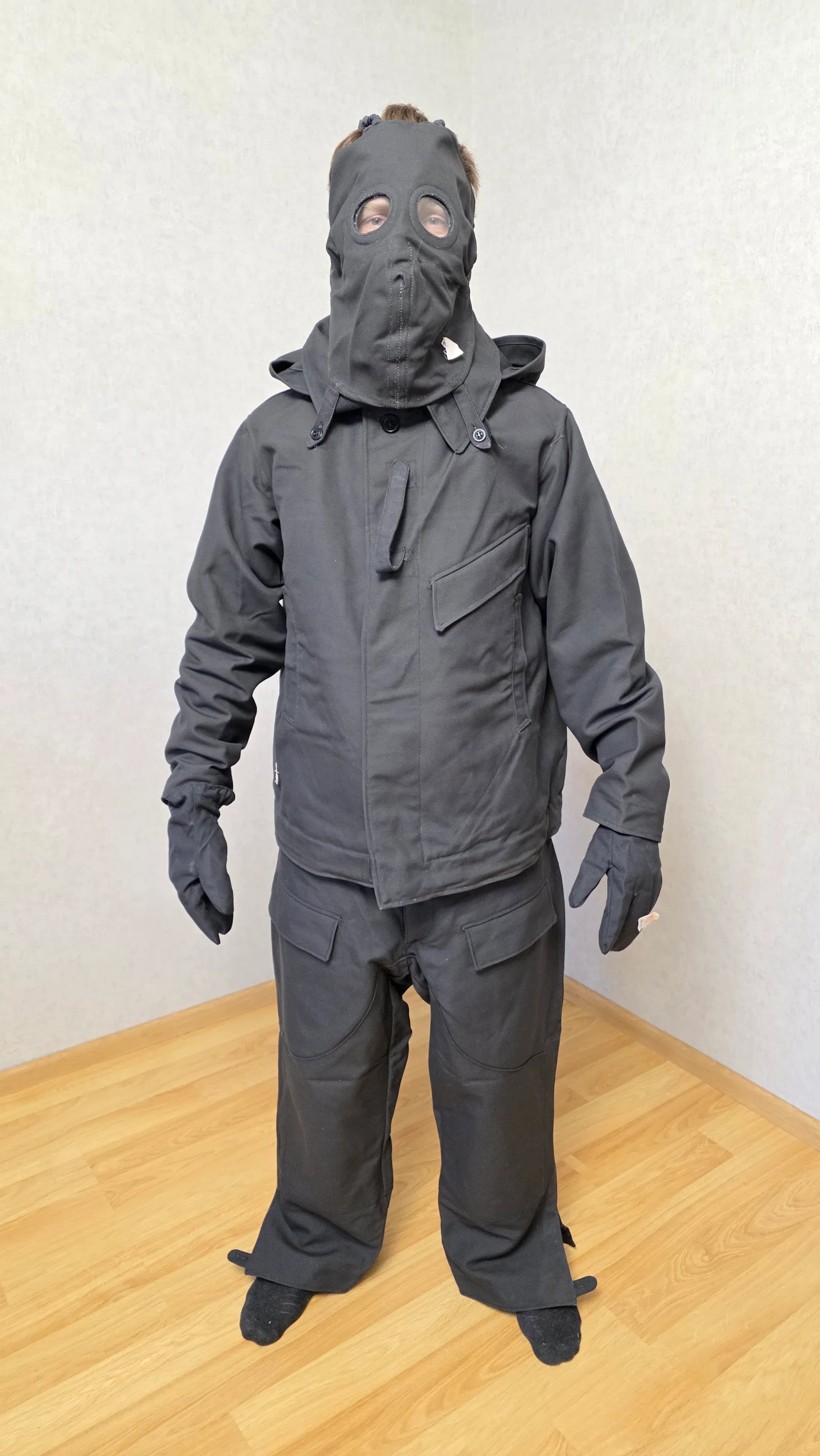 Vintage Soviet USSR TOZ Tank Crew Suit Set Black Tanker Uniform