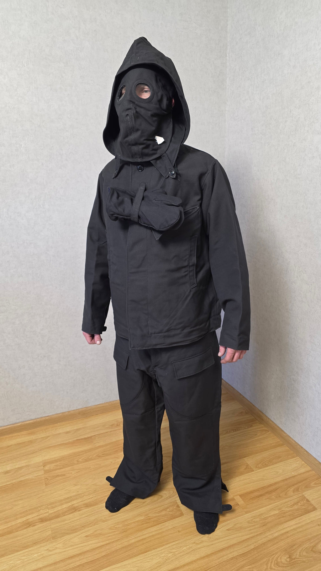 Vintage Soviet USSR TOZ Tank Crew Suit Set Black Tanker Uniform
