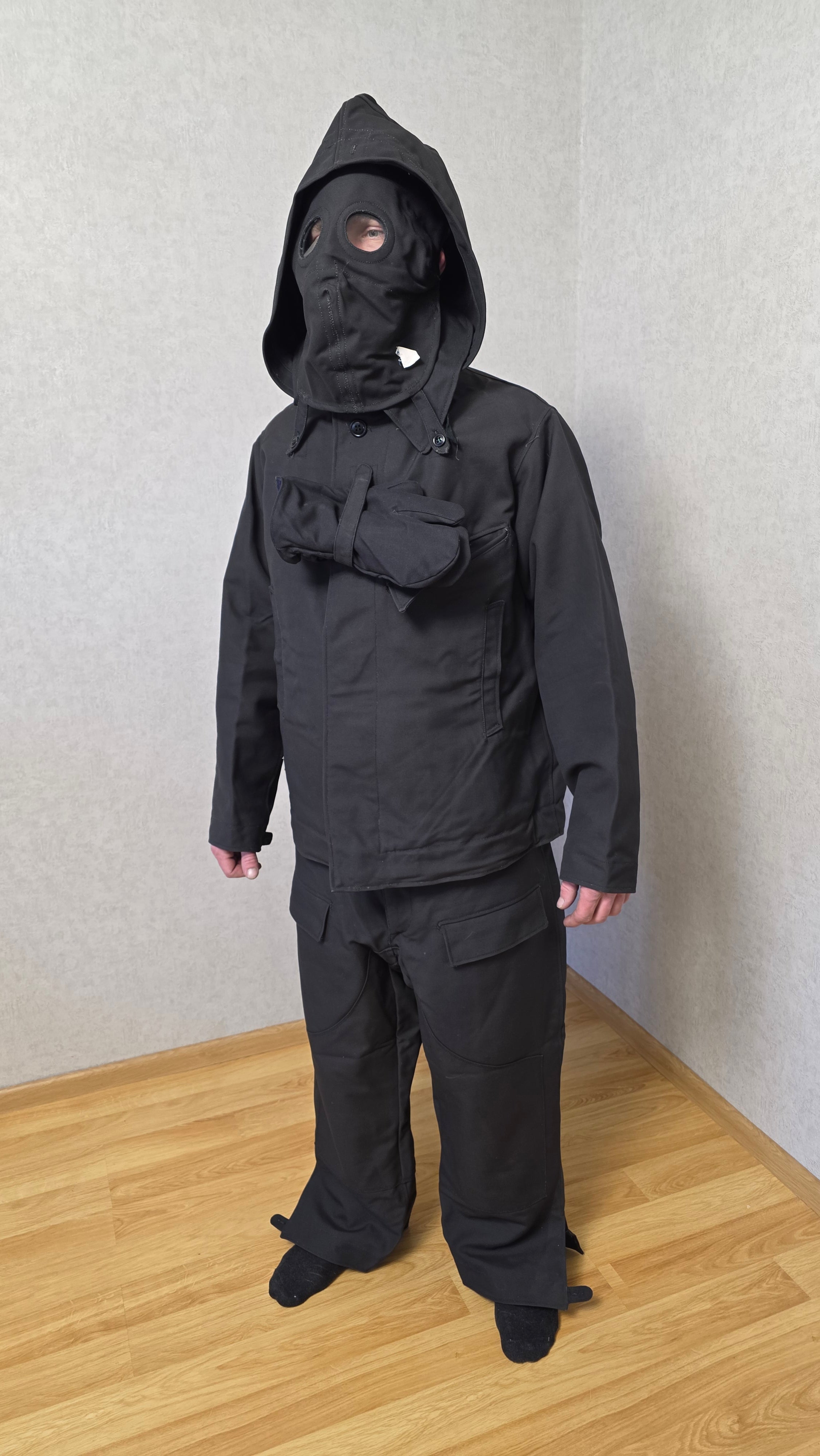 Vintage Soviet USSR TOZ Tank Crew Suit Set Black Tanker Uniform