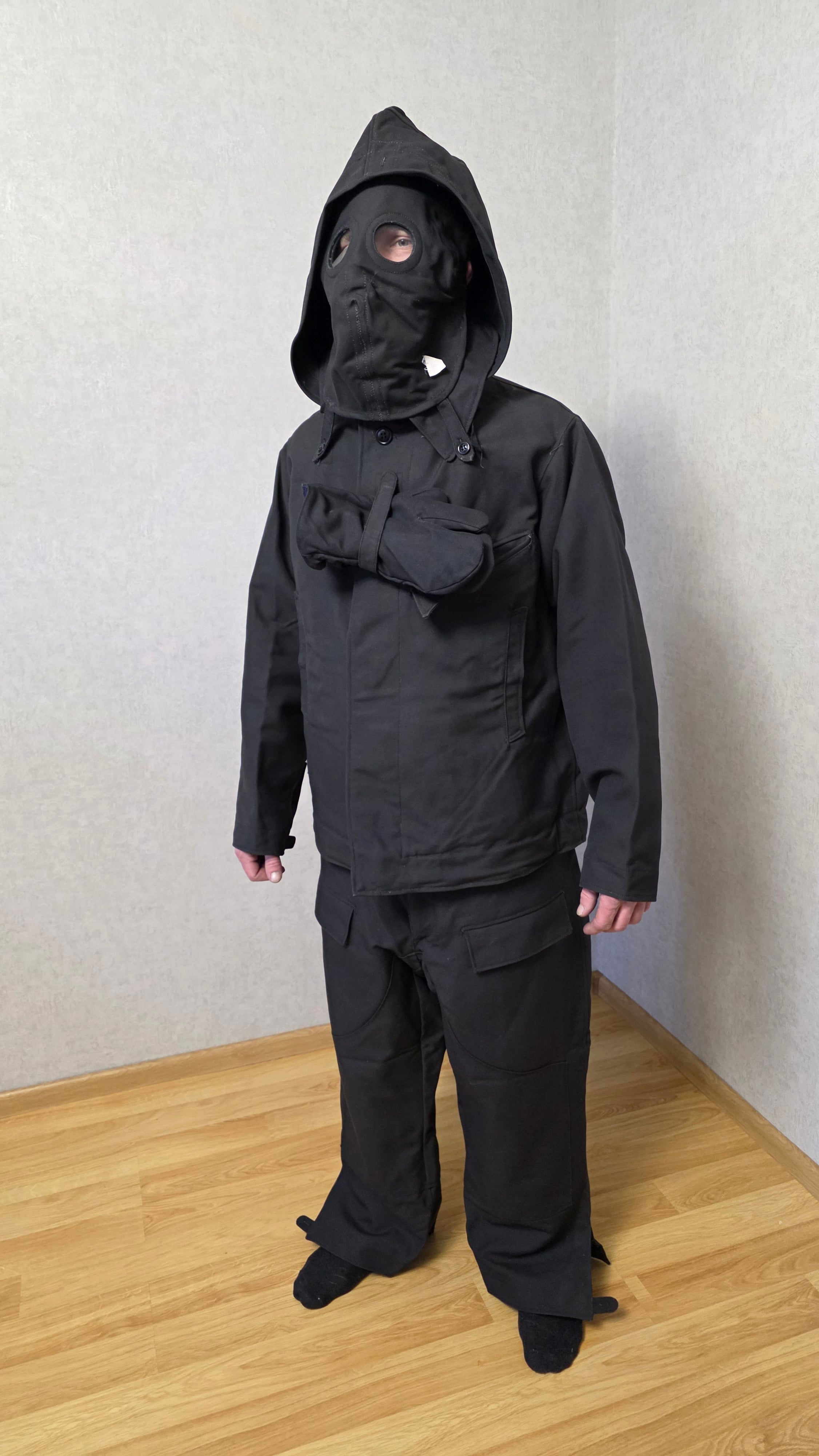 Vintage Soviet USSR TOZ Tank Crew Suit Set Black Tanker Uniform