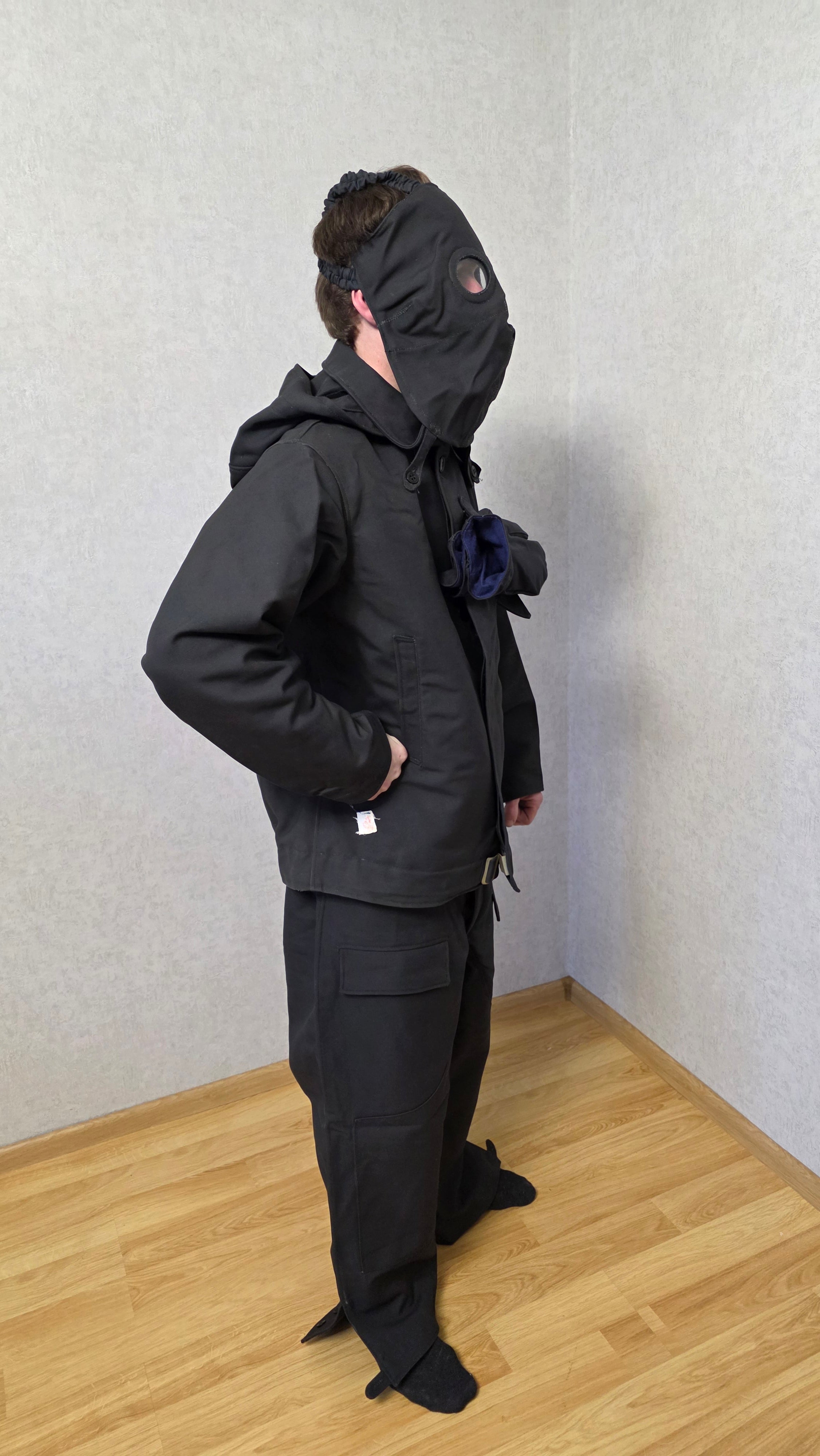 Vintage Soviet USSR TOZ Tank Crew Suit Set Black Tanker Uniform