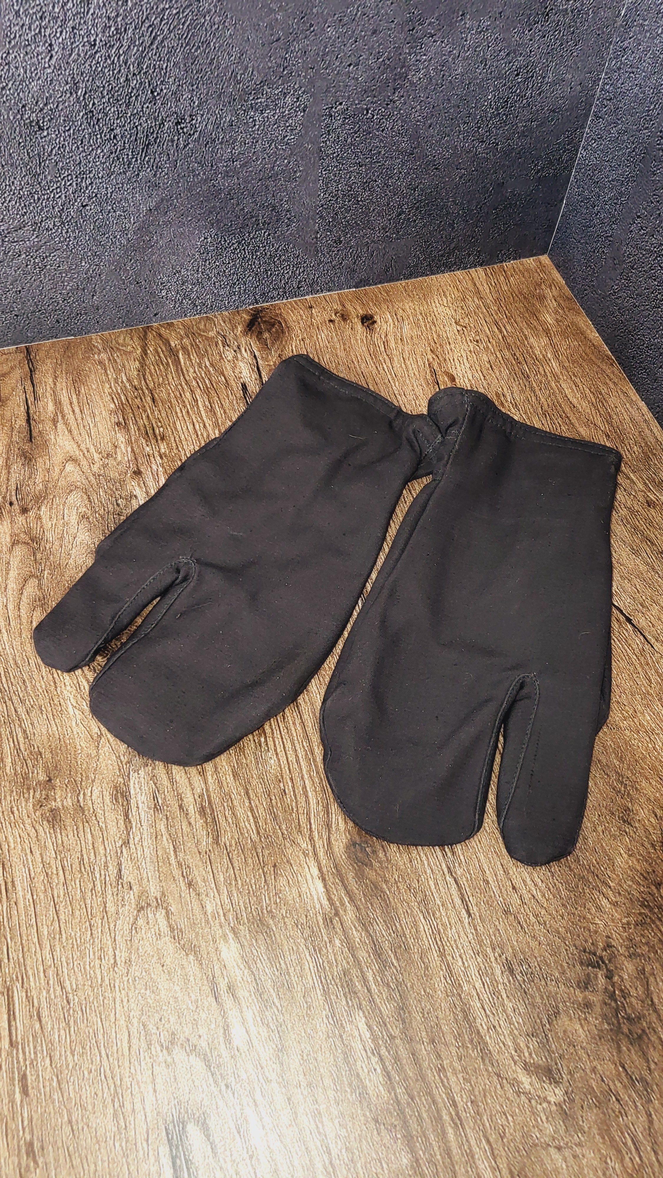 Vintage Soviet USSR Winter Mittens Black Cold Weather Work Gloves