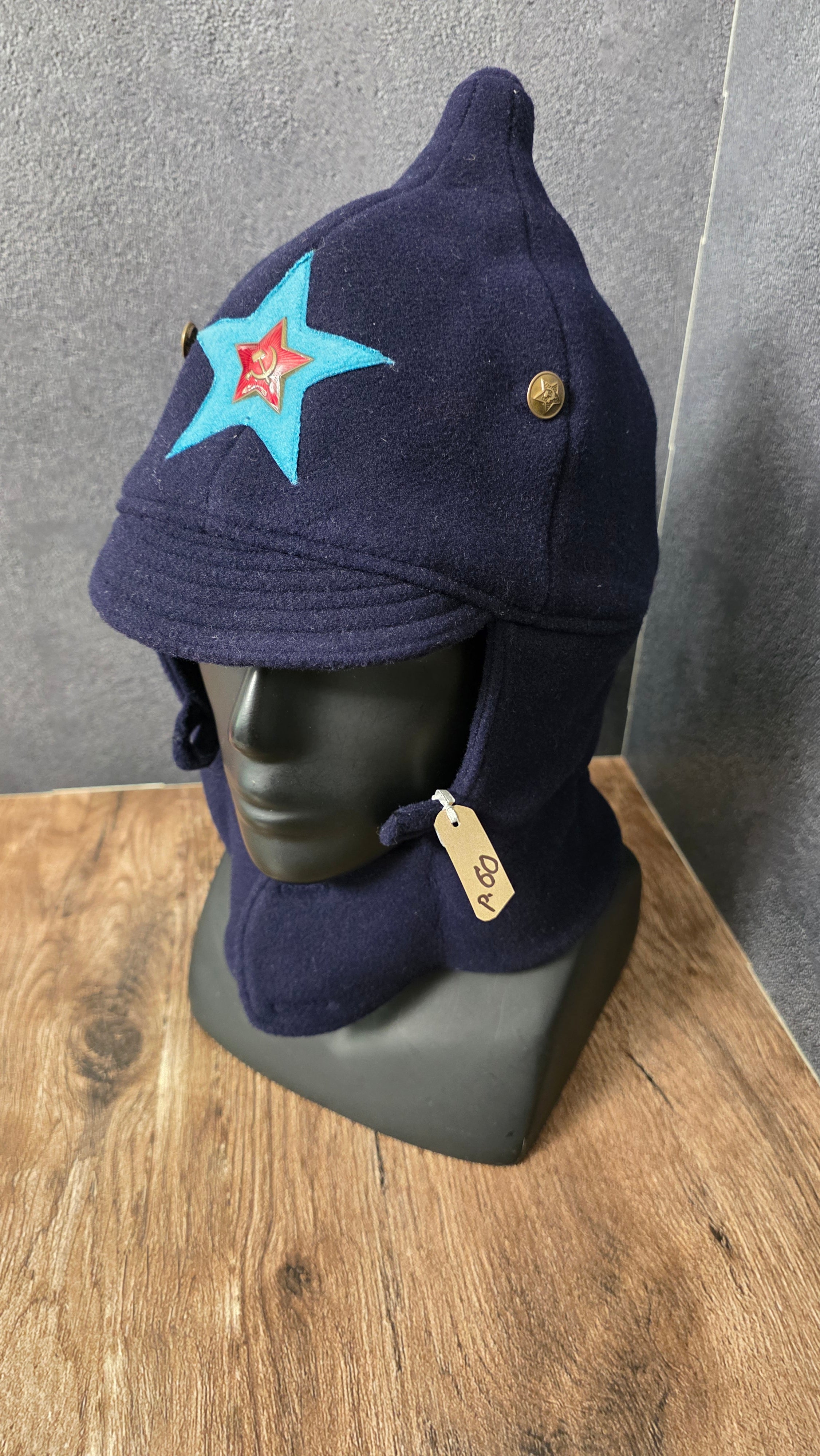Vintage Soviet VVS Budenovka 1935 Pattern Dark Blue Air Force Cap №3