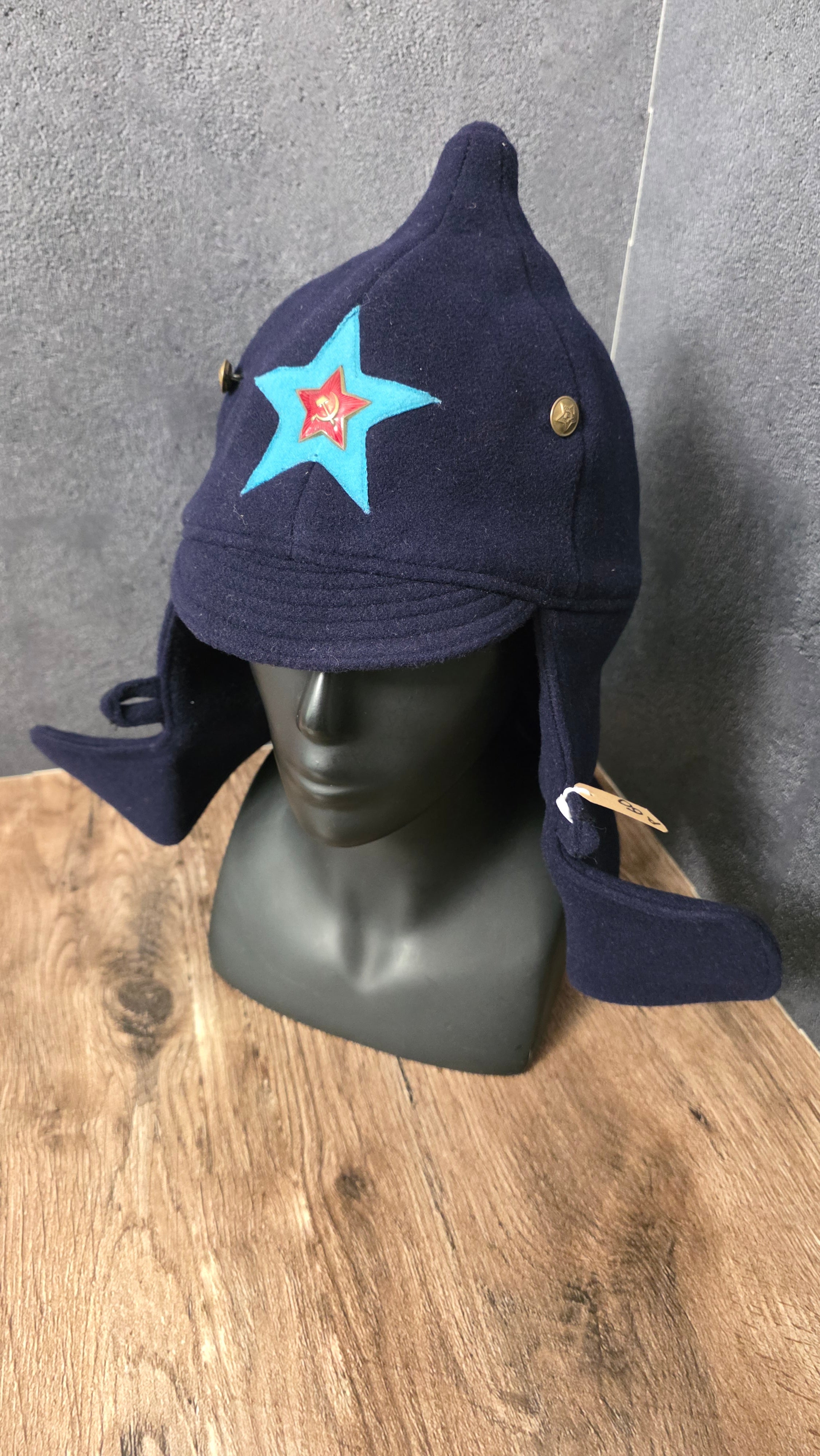 Vintage Soviet VVS Budenovka 1935 Pattern Dark Blue Air Force Cap №3