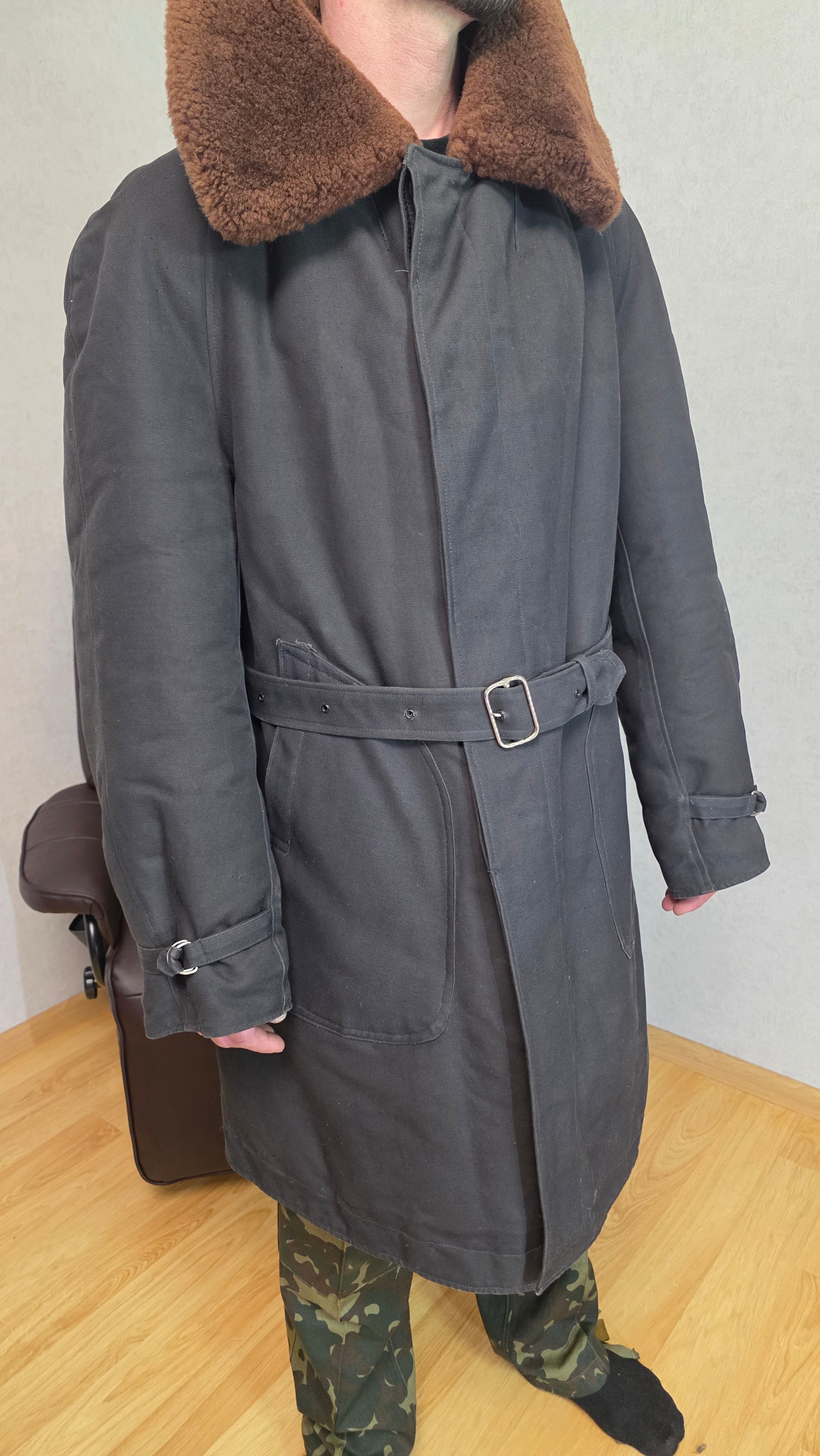 Vintage Soviet Winter Bushlat Coat USSR Cold Weather Officer Jacket