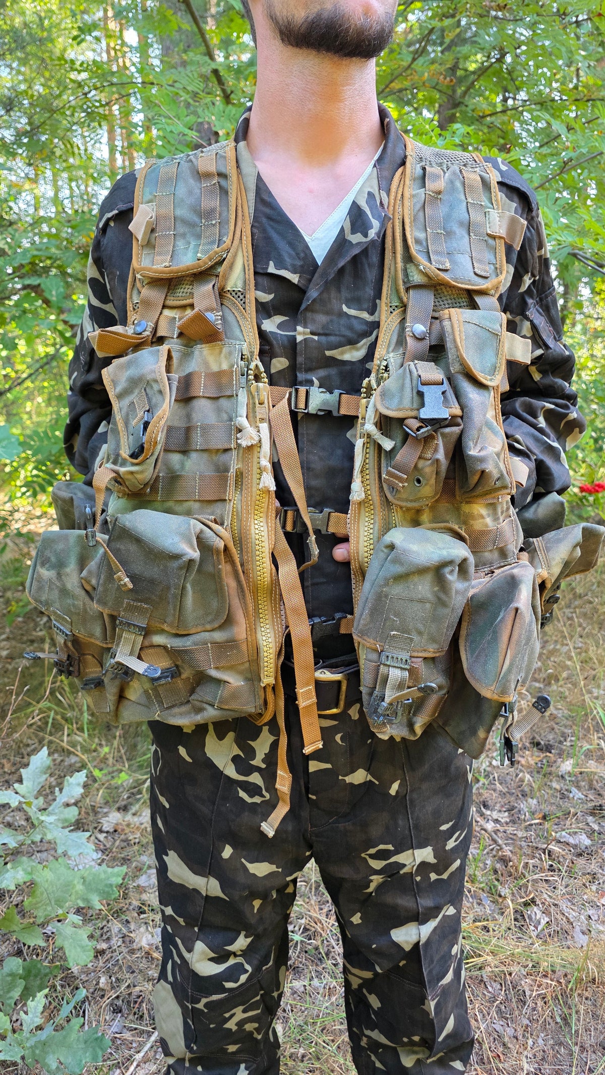 Vintage Ukrainian Vydra Tactical Vest Olive Canvas Utility Load Bearing Vest Collector Gear