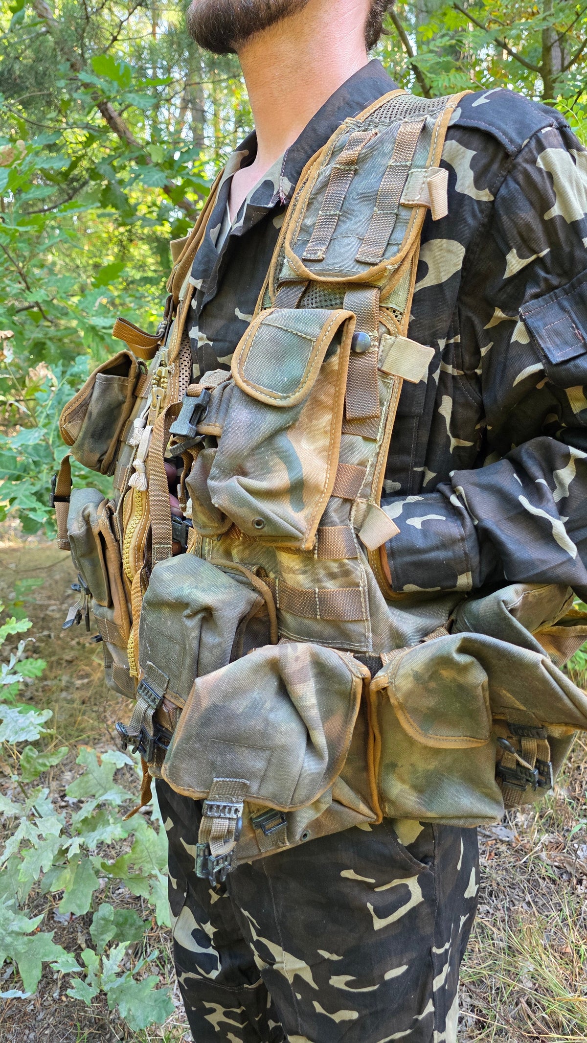 Vintage Ukrainian Vydra Tactical Vest Olive Canvas Utility Load Bearing Vest Collector Gear