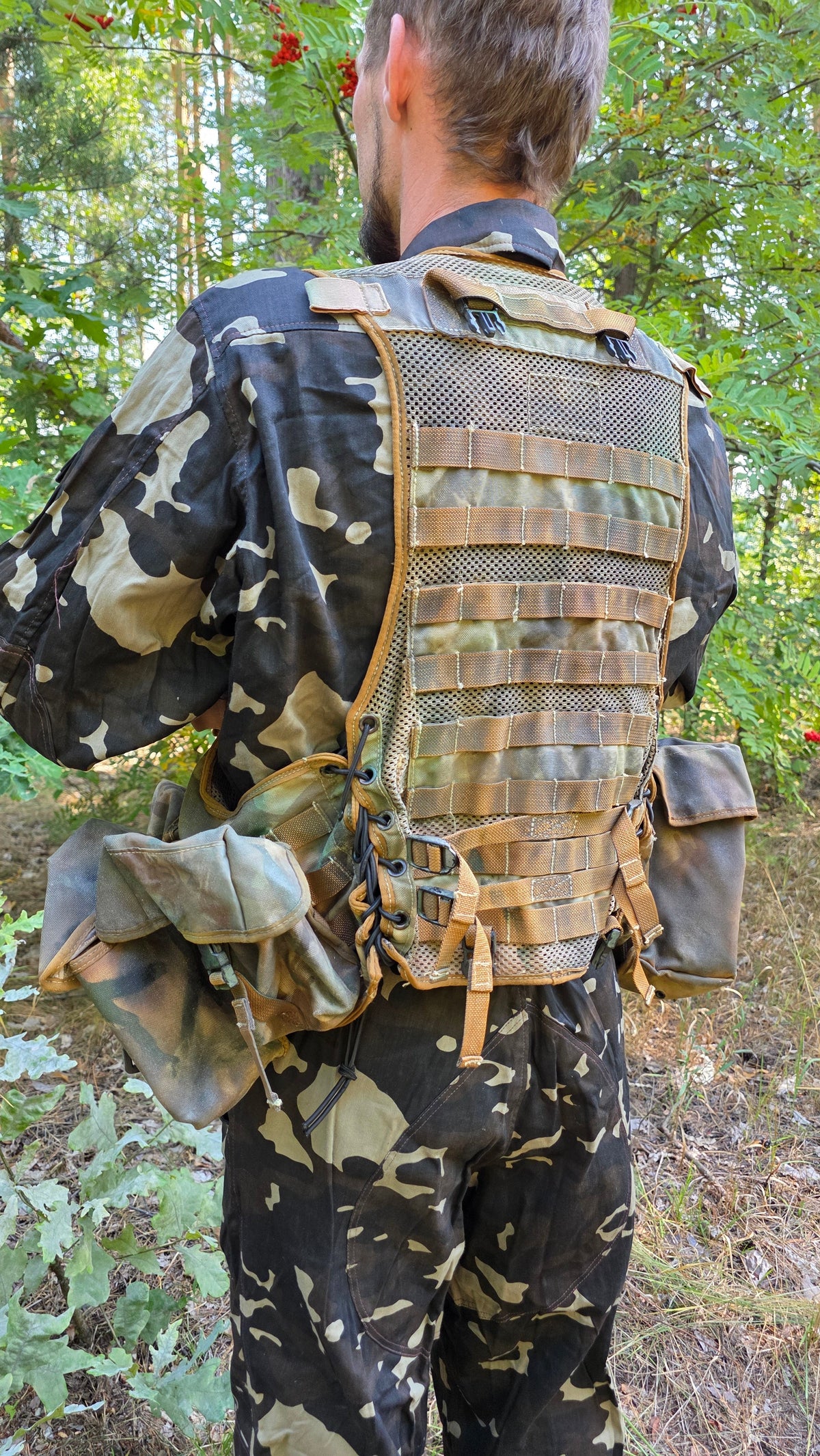 Vintage Ukrainian Vydra Tactical Vest Olive Canvas Utility Load Bearing Vest Collector Gear