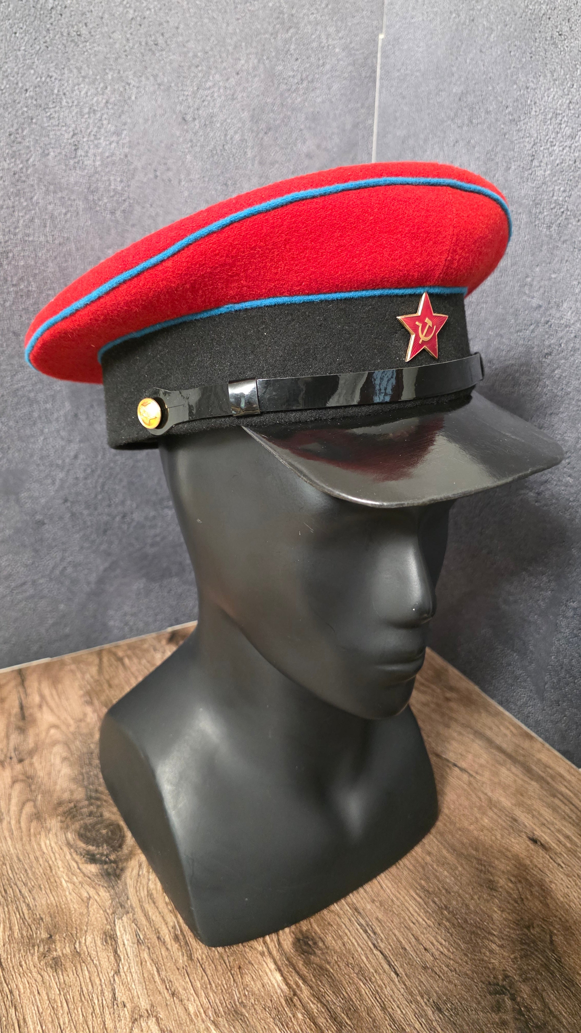 Vintage USSR 1941 Pattern Visor Cap Red Crown Black Band Soviet Service Cap - Legend Returns Vintage