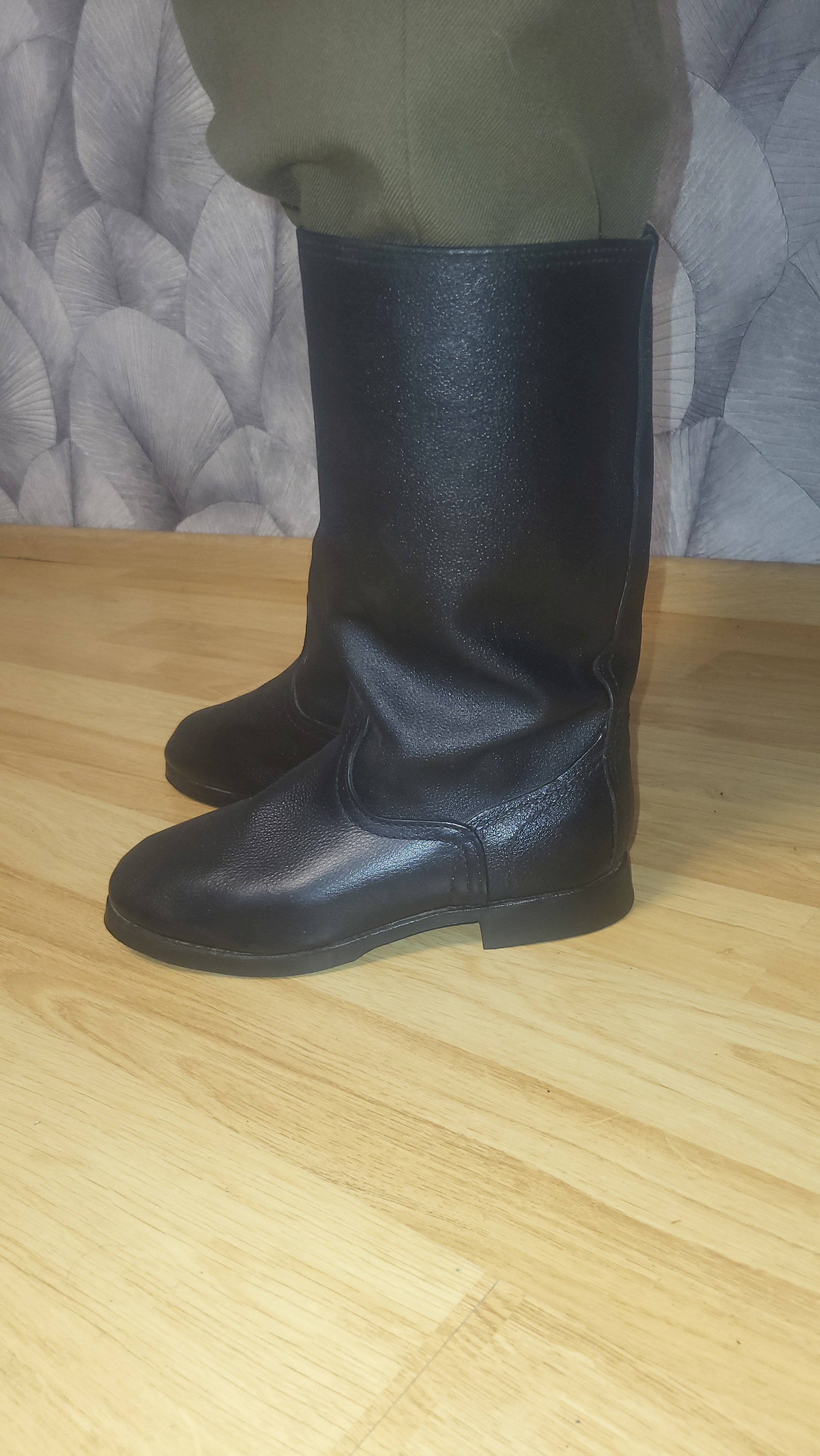 Vintage USSR 1970s Kirza Boots 34-35 cm Height Original