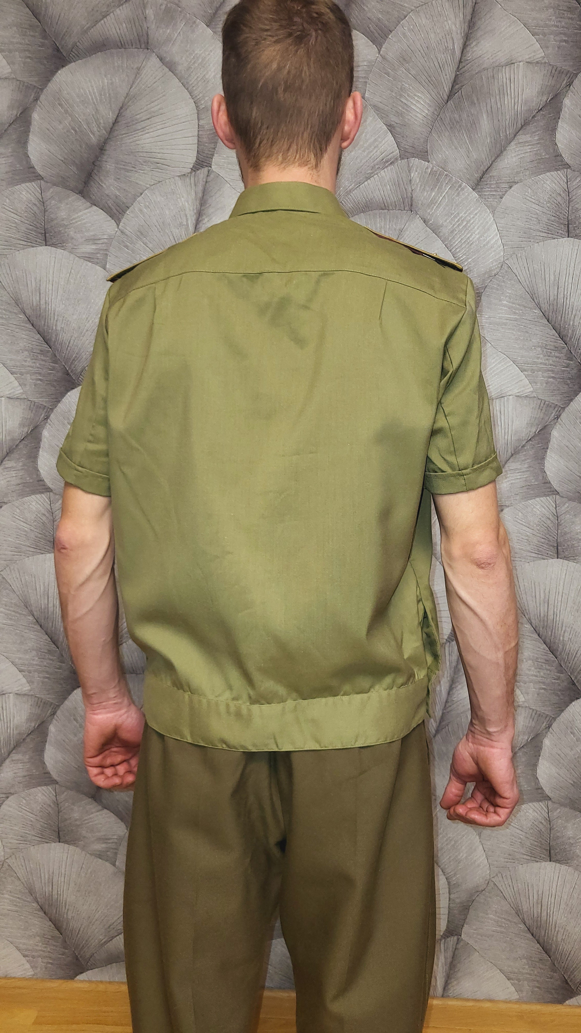 Vintage USSR Khaki Short Sleeve Shirt with Epaulettes Rank Choice Available